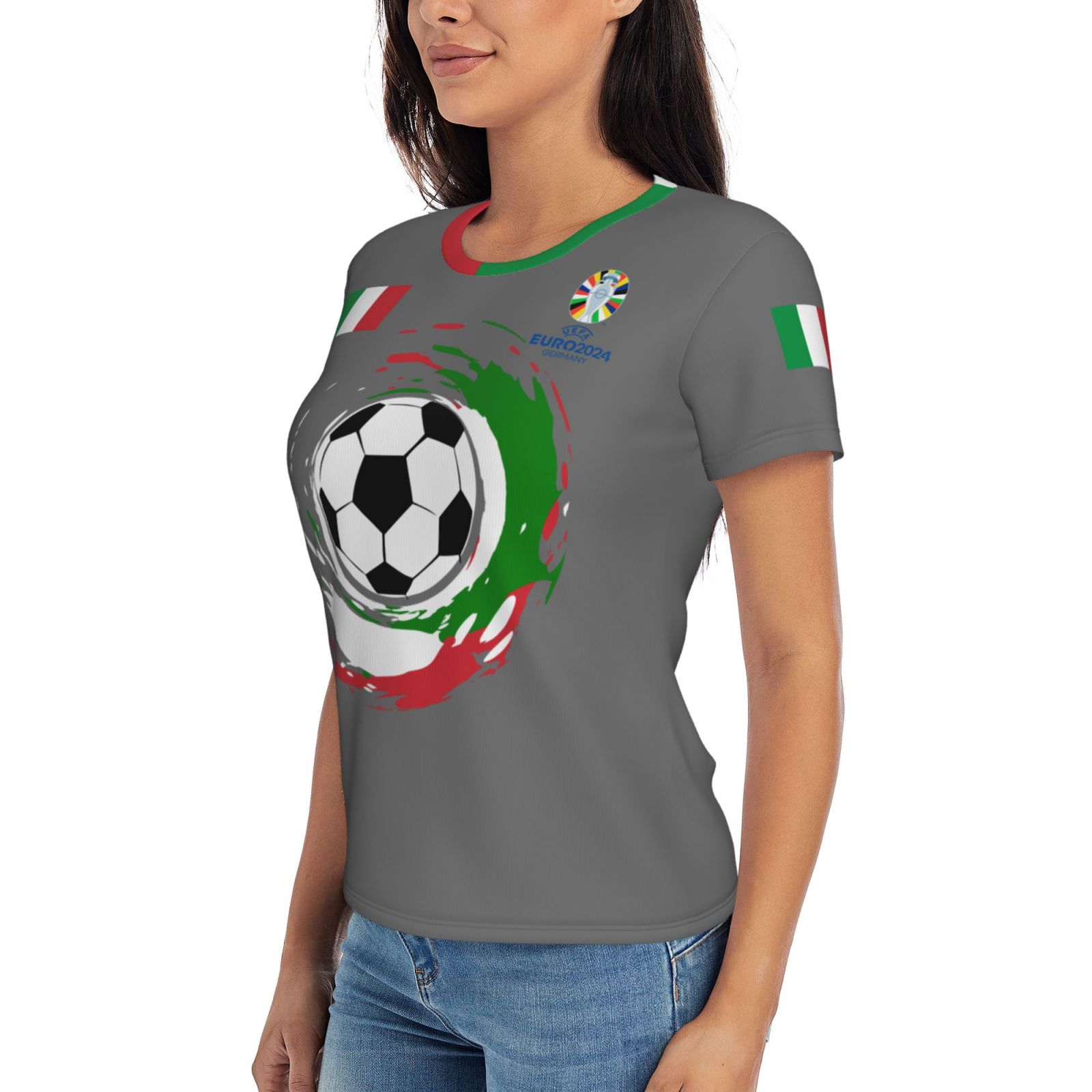 Women's Italy EURO 2024 Short Sleeve T-Shirt WST1688 - Soccerfana
