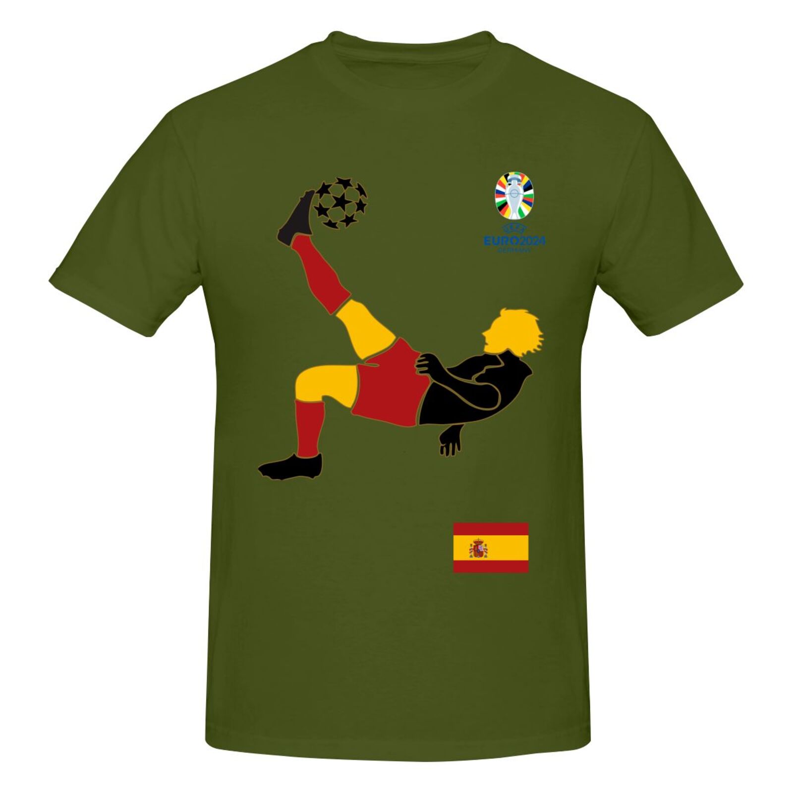 Men's Spain EURO 2024 Basic Short Sleeve T-Shirt BST1724 - Soccerfana