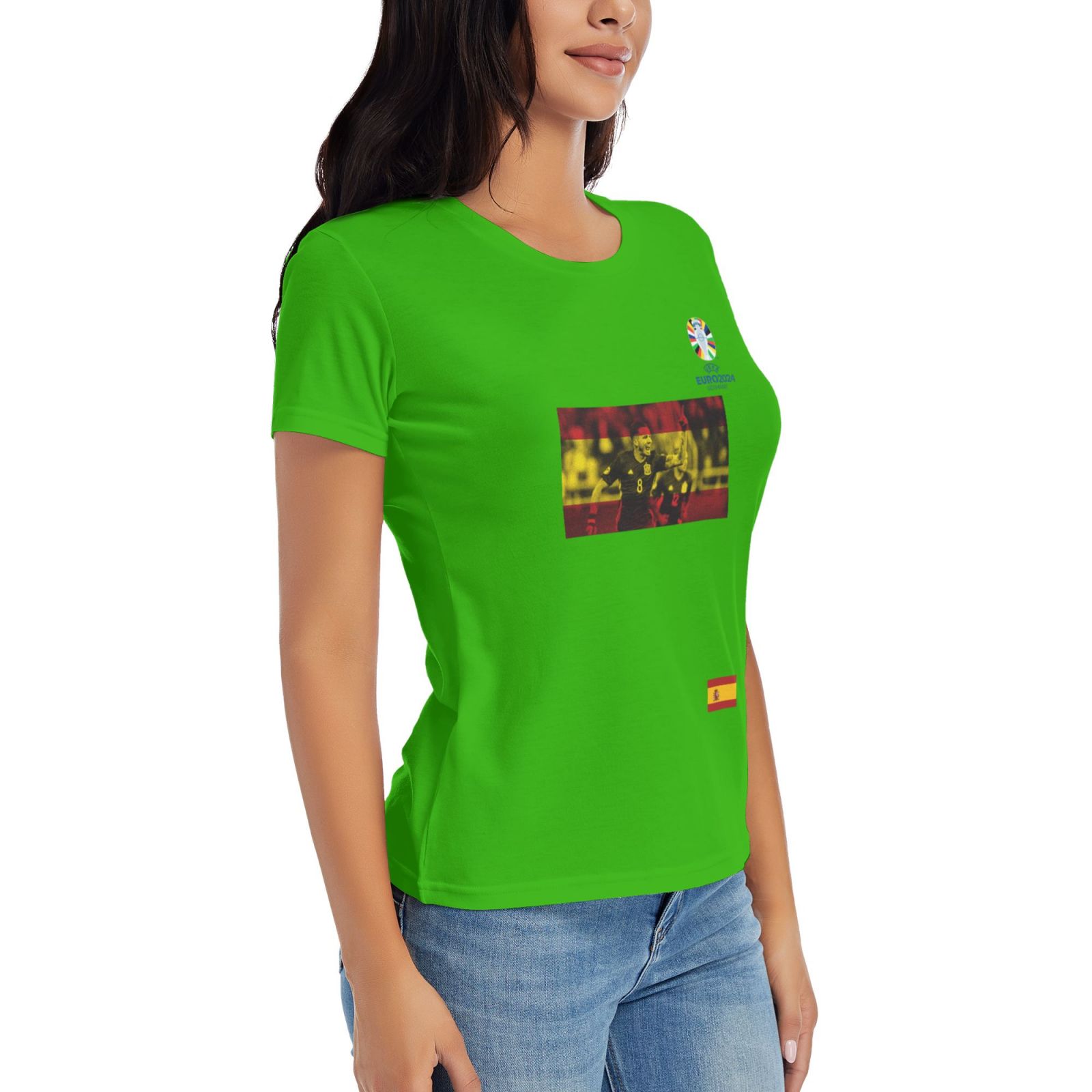 Women's Spain EURO 2024 Basic Short Sleeve T-Shirt WBT1740 - Soccerfana