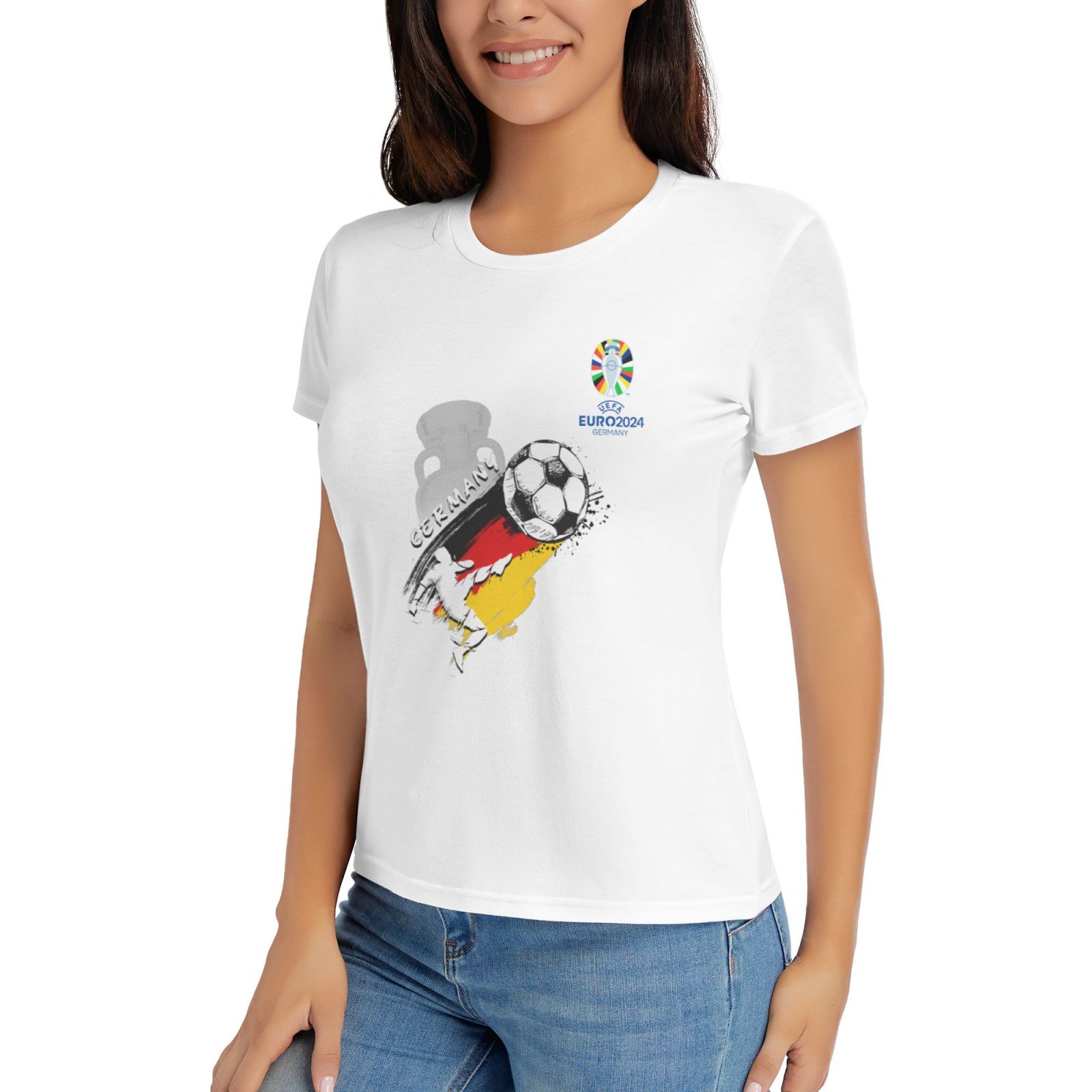 Women's Germany EURO 2024 Basic Short Sleeve T-Shirt WBT1680 - Soccerfana