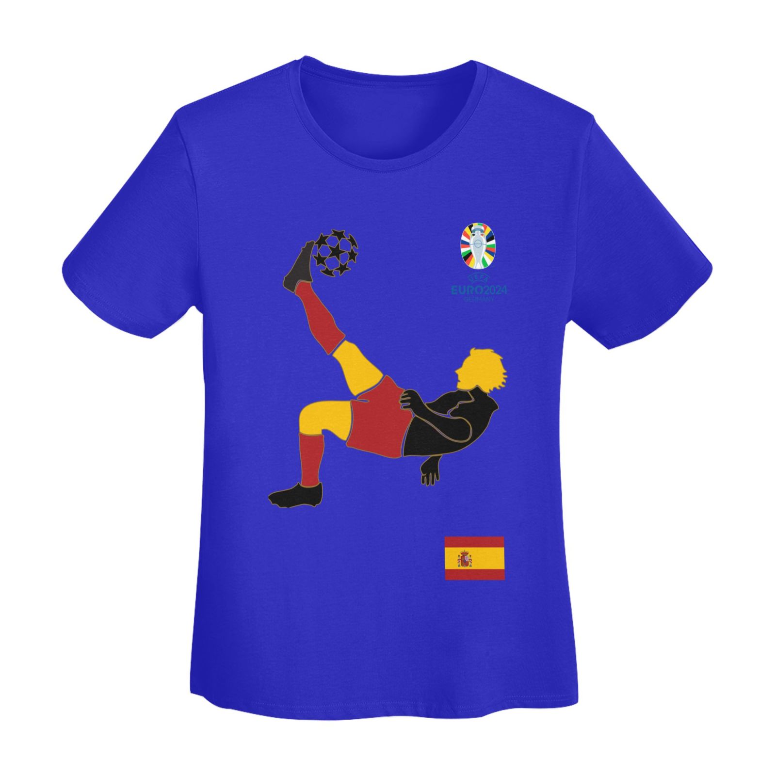 Women's Spain EURO 2024 Basic Short Sleeve T-Shirt WBT1725 - Soccerfana