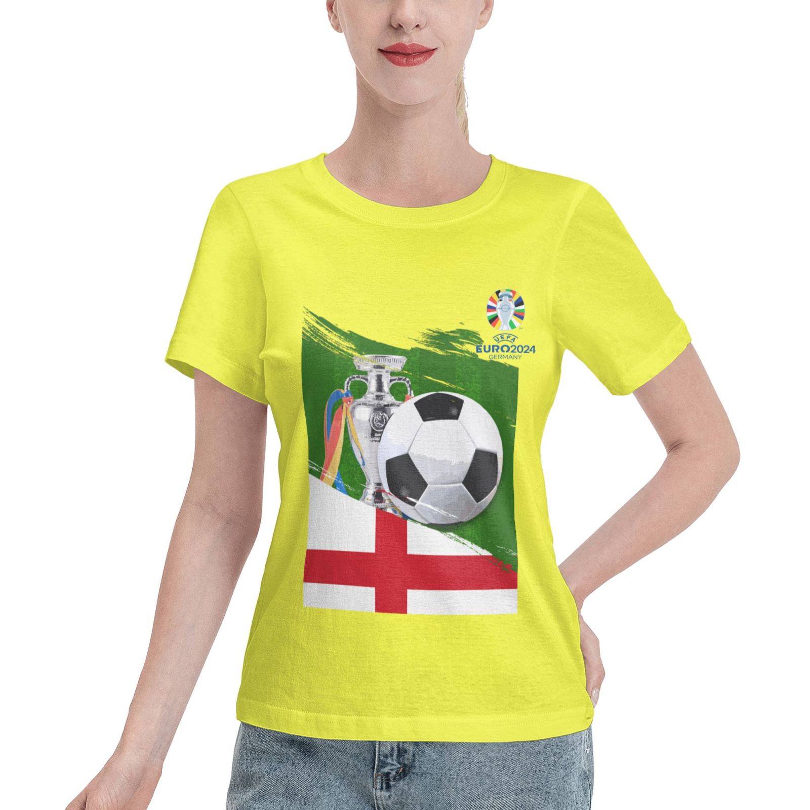 Women's England EURO 2024 Basic Short Sleeve T-Shirt WBT1682 - Soccerfana