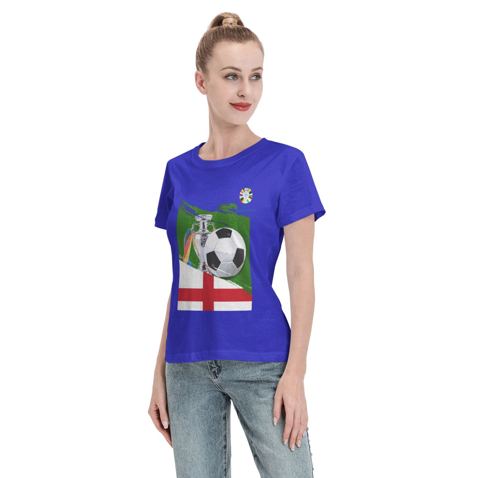 Women's England EURO 2024 Basic Short Sleeve T-Shirt WBT1682 - Soccerfana