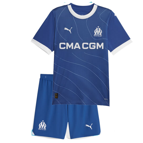 Kid's Marseille Away Jersey+Shorts 23/24 - Soccerfana