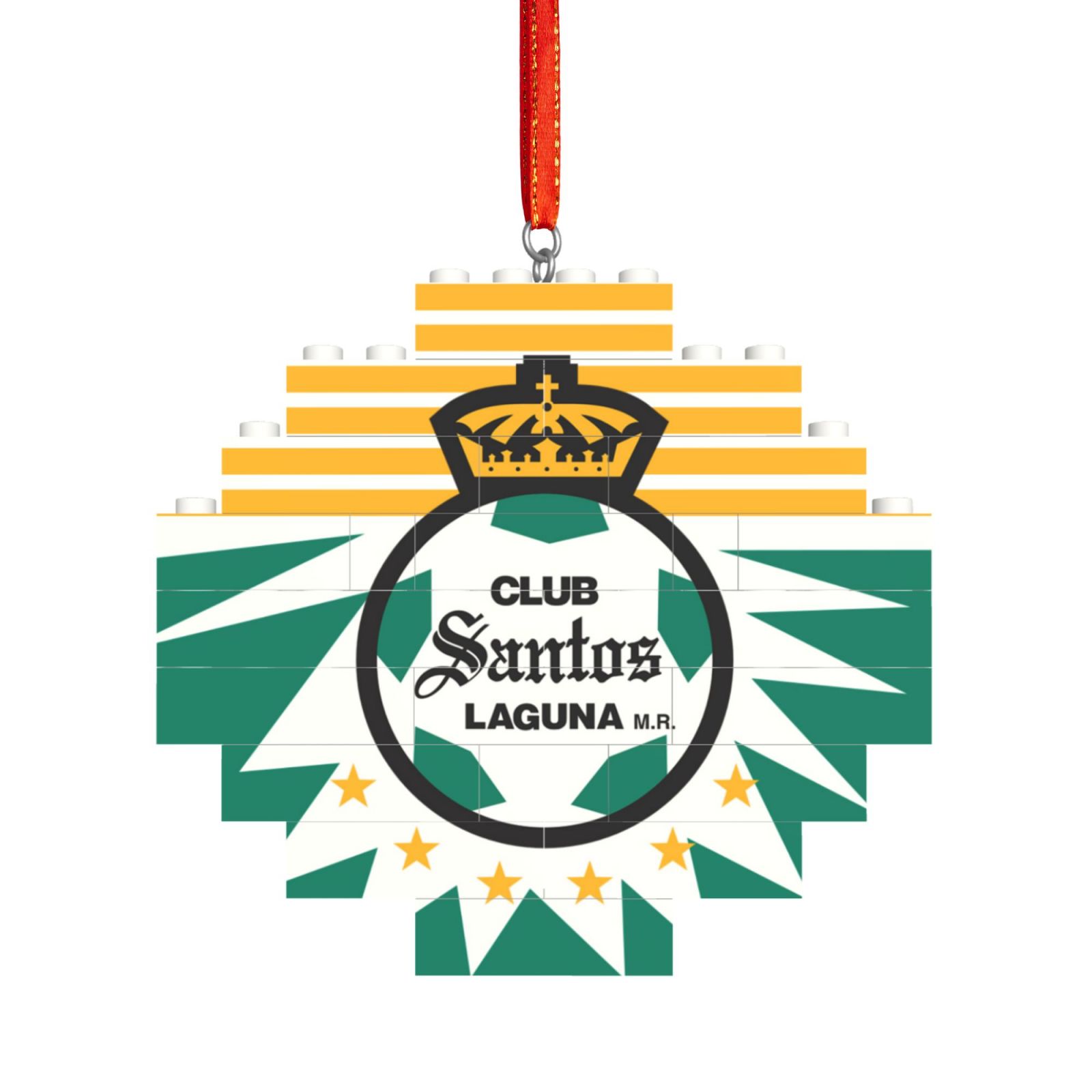 Santos Laguna Building Block Puzzle Ornament BBP2196 - Soccerfana