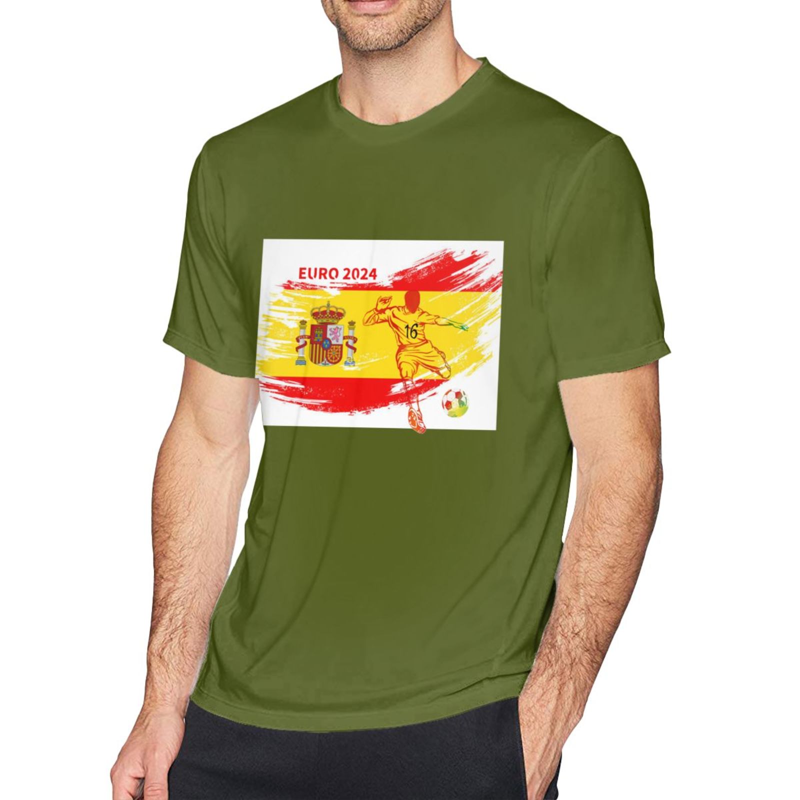 Men's Spain EURO 2024 Basic Short Sleeve T-Shirt BST1753 - Soccerfana