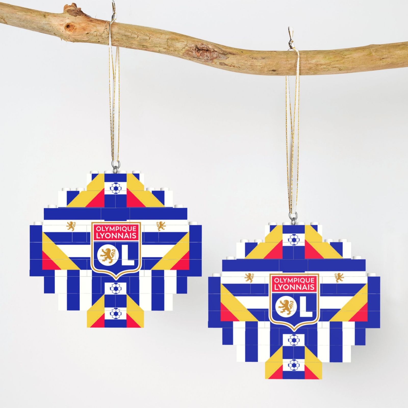 Olympique Lyonnais Building Block Puzzle Ornament BBP2012 - Soccerfana