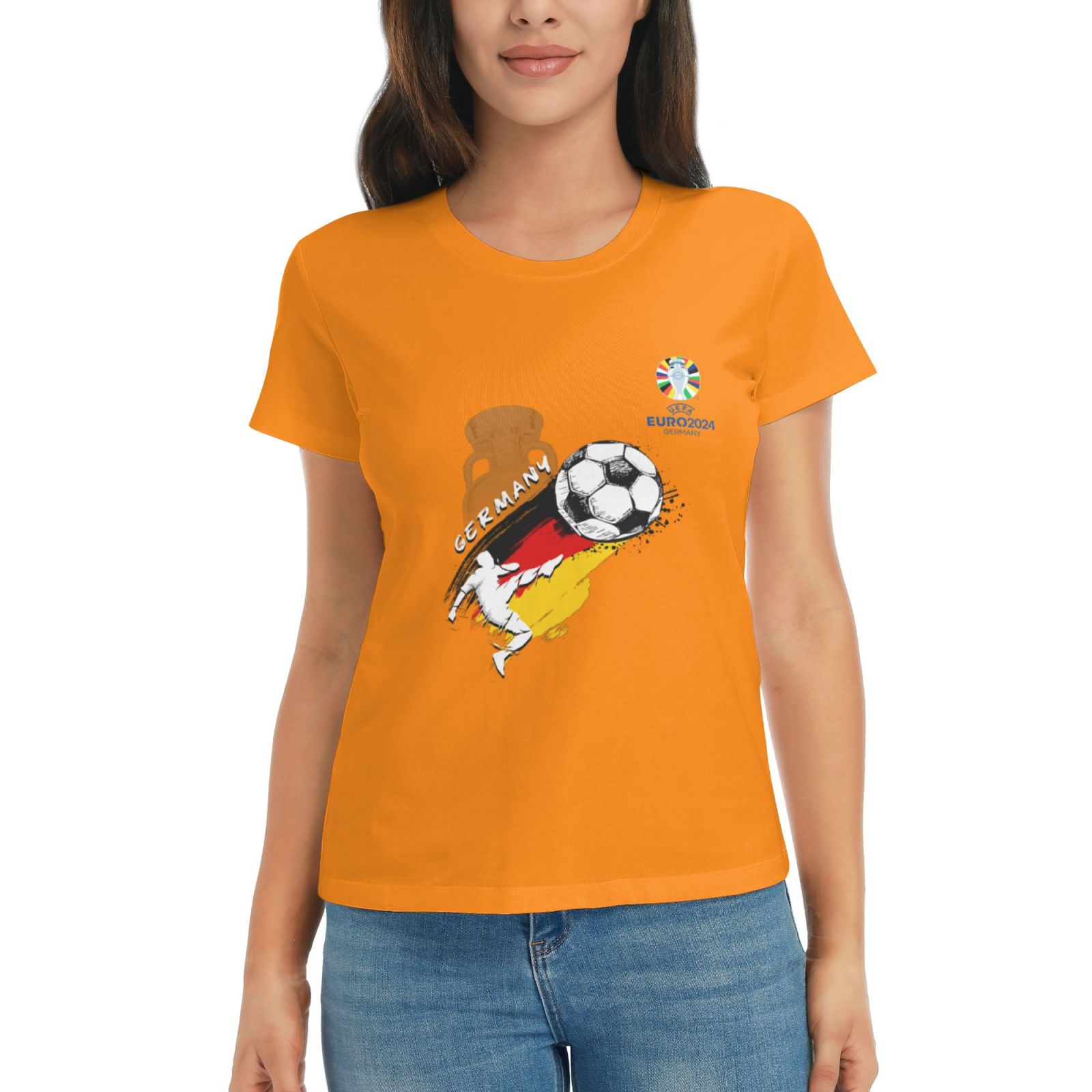 Women's Germany EURO 2024 Basic Short Sleeve T-Shirt WBT1680 - Soccerfana