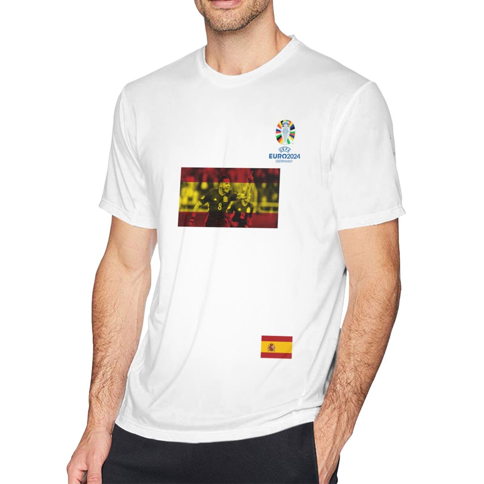 Men's Spain EURO 2024 Basic Short Sleeve T-Shirt BST1739 - Soccerfana