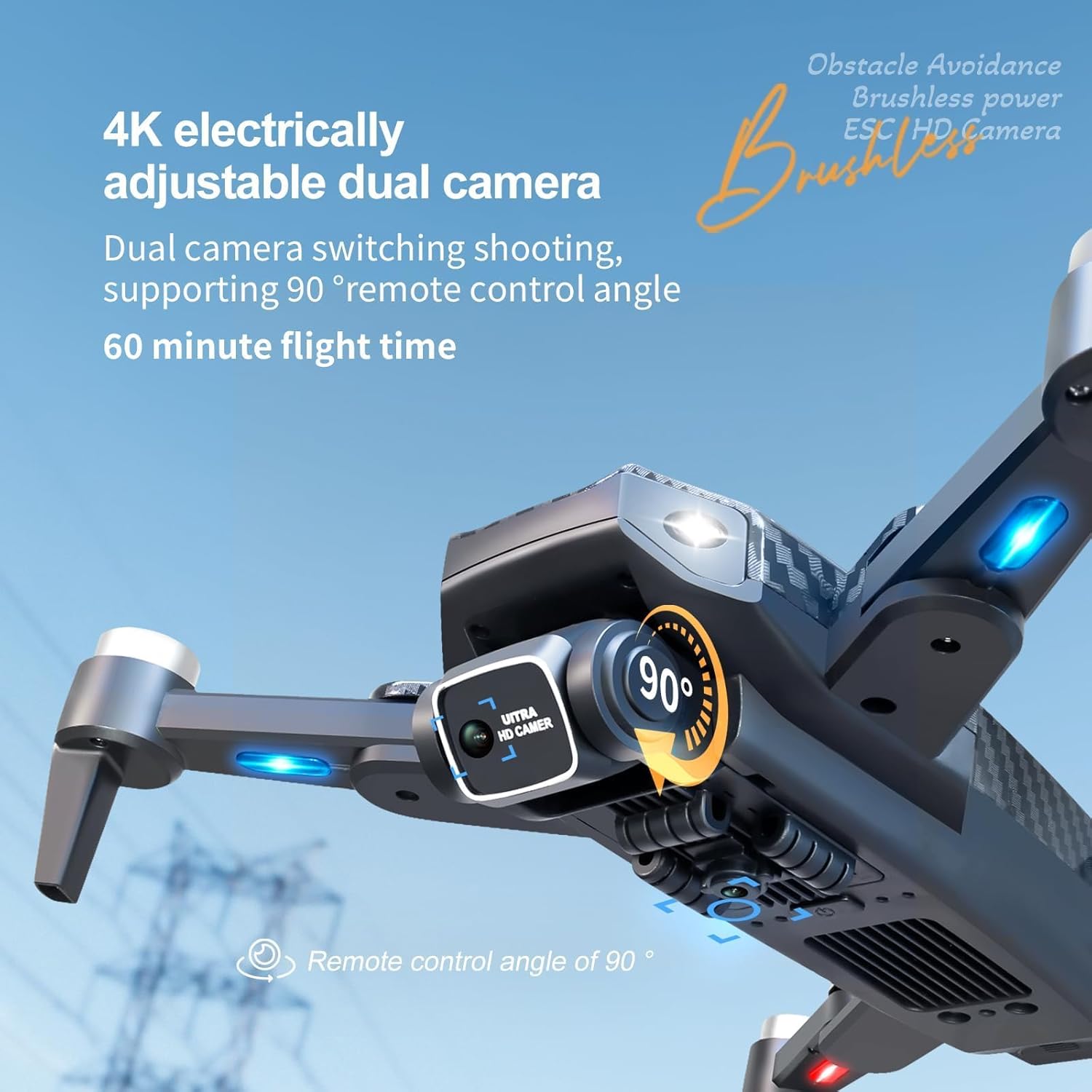 4k Drone (Equipped with dual cameras), Foldable Drones, small-scale ...