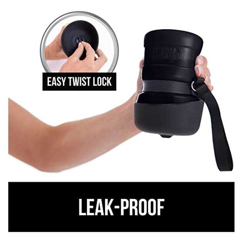Gorilla Grip Leak Proof Portable Dog Water Bottle Multifunction Design with Bowl Cap - news-ruruana