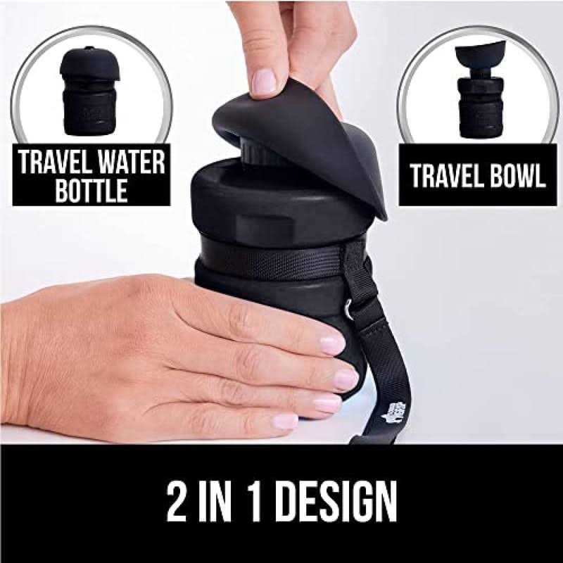 Gorilla Grip Leak Proof Portable Dog Water Bottle Multifunction Design with Bowl Cap - news-ruruana