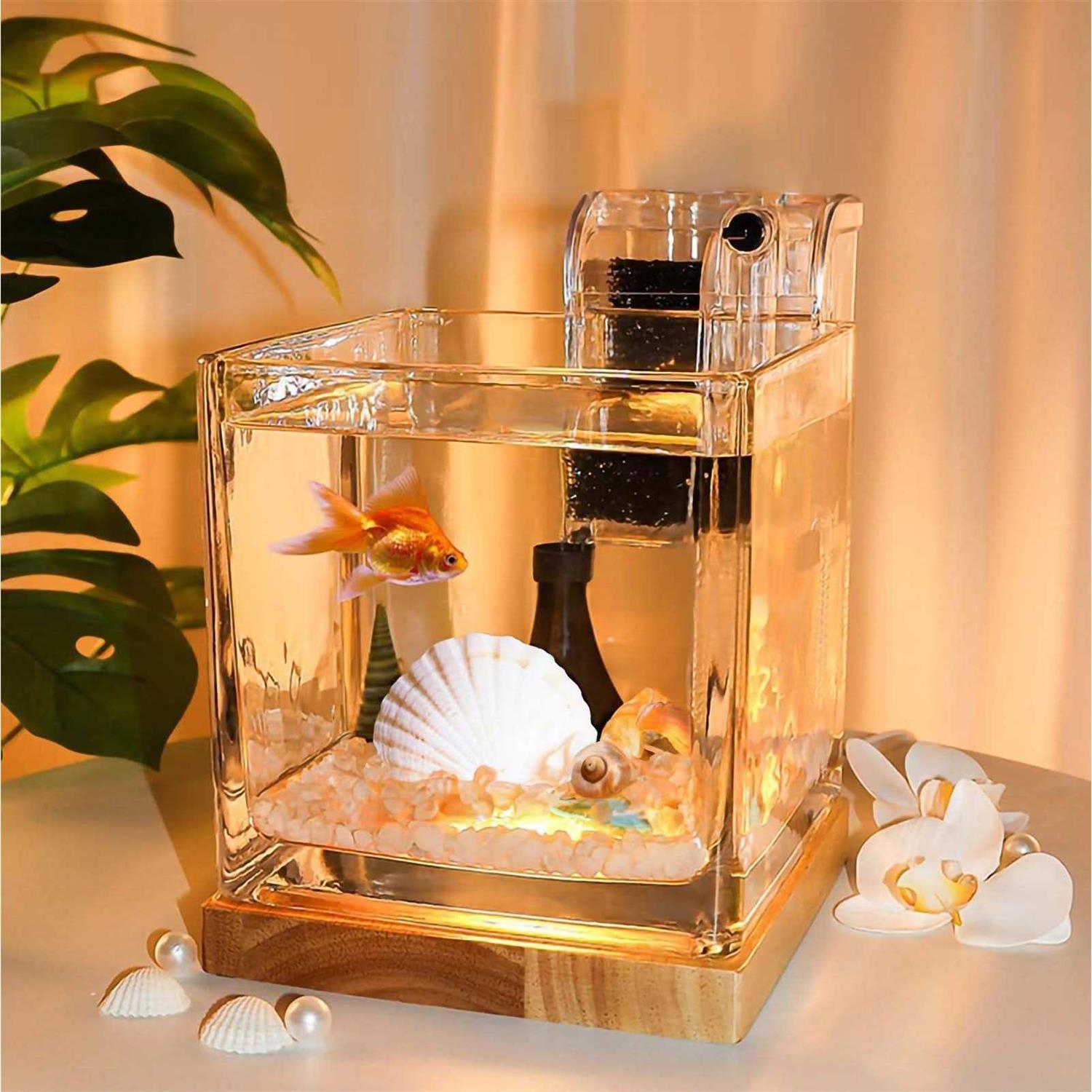 Small Fish Tank SARUFO Desktop Aquarium With