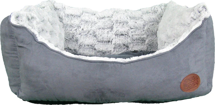 Snug & Cosy Novara Rectangular Dog Bed Charcoal 30
