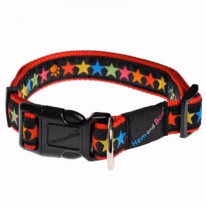 Hemmo & Co Dog Collar Star Black 14 - 18