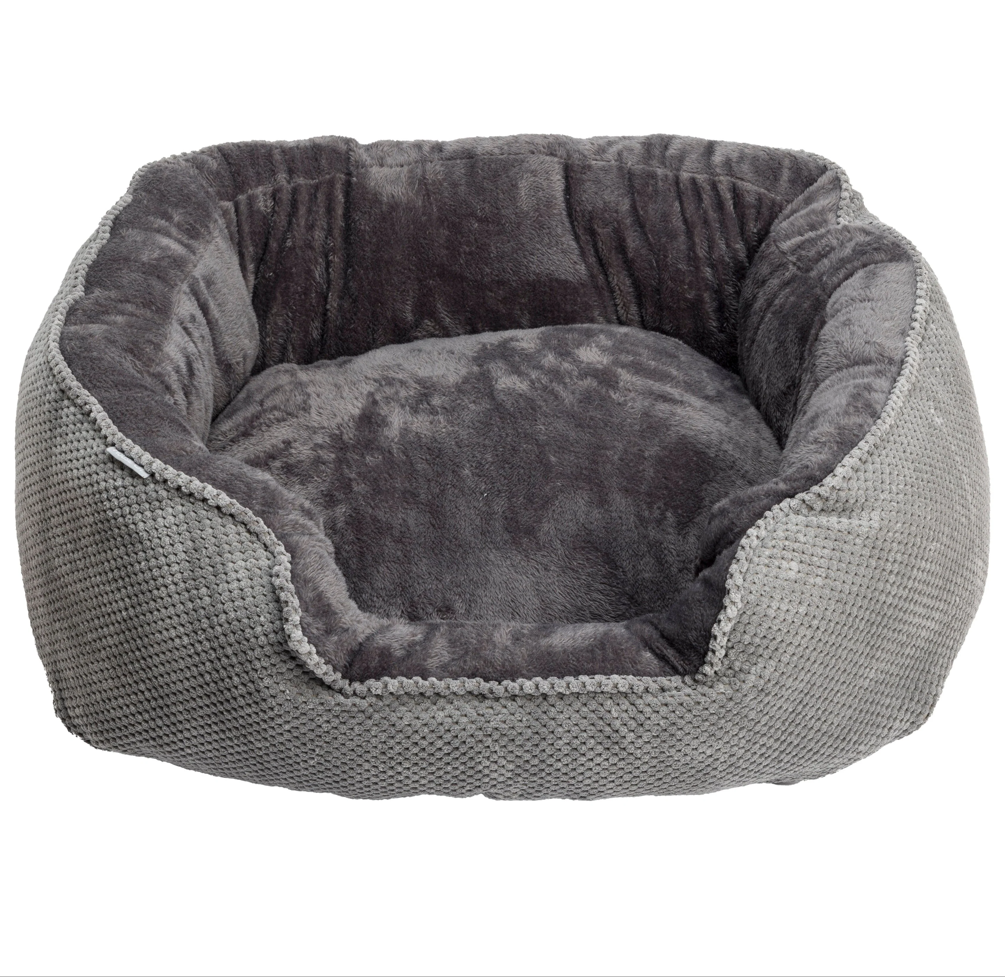 House of Paws Grey Cord Snuggle Dog Bed