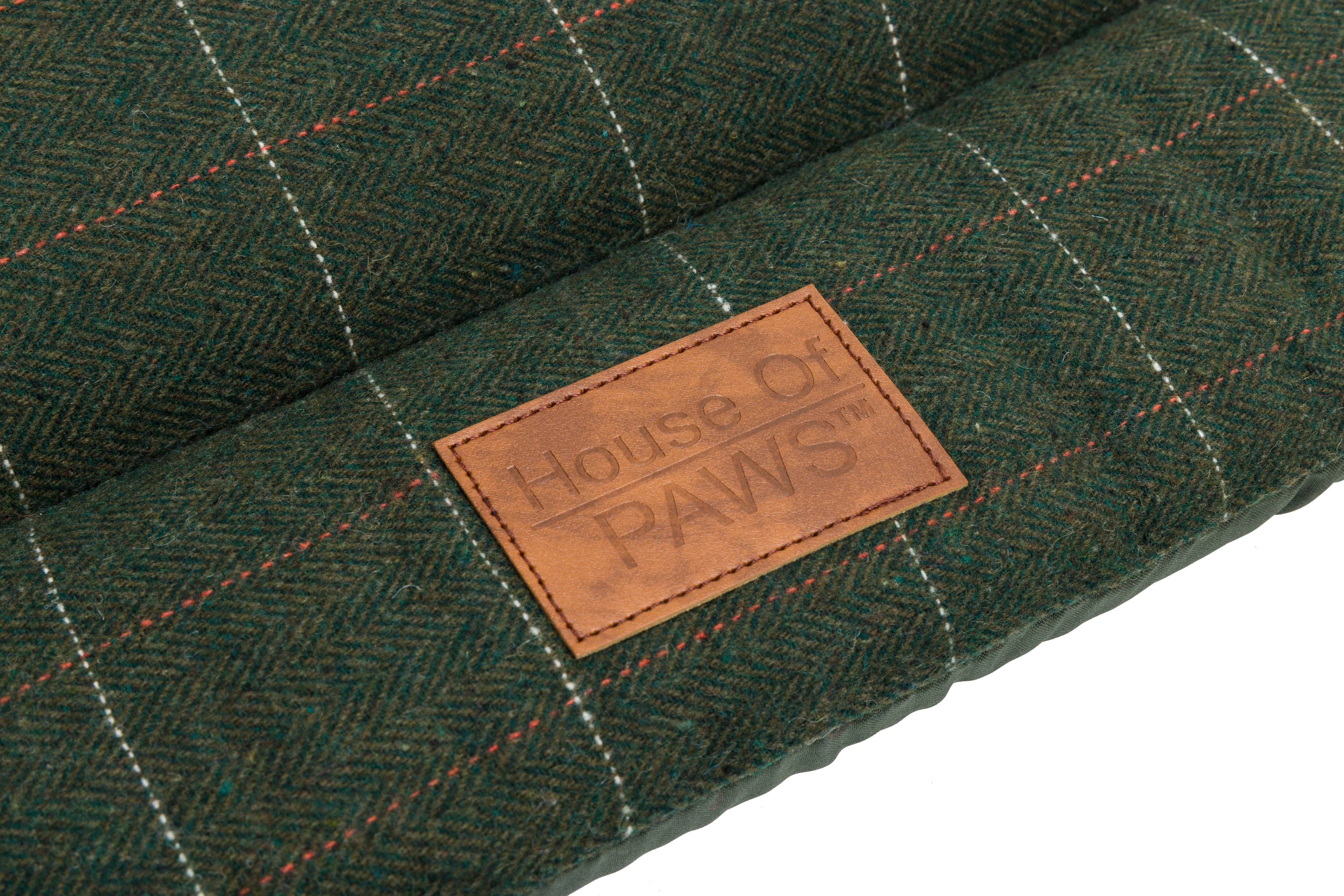 House of Paws Green Tweed Crate Mat