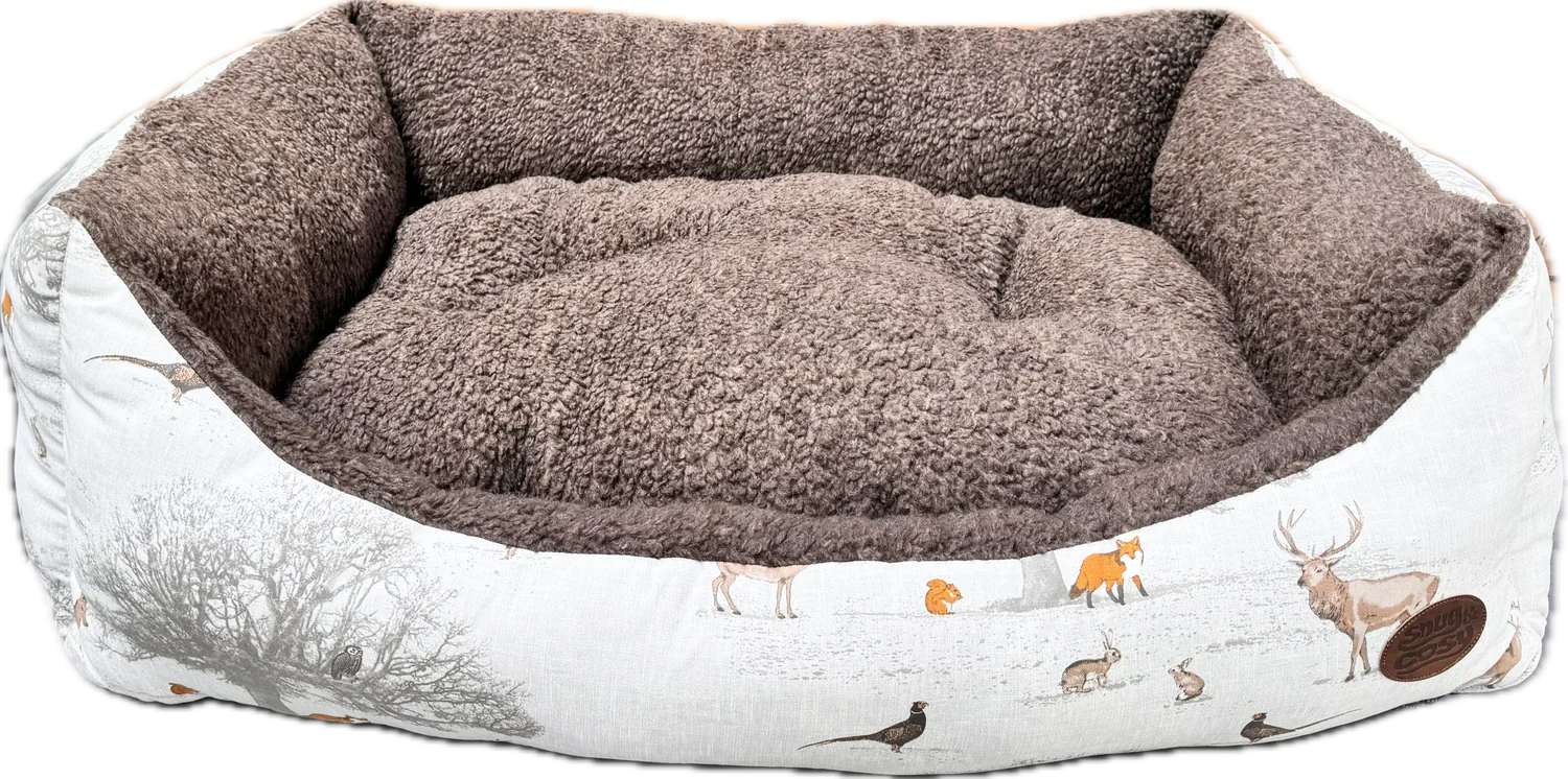Snug & Cosy Woodland Rectangle Dog Bed