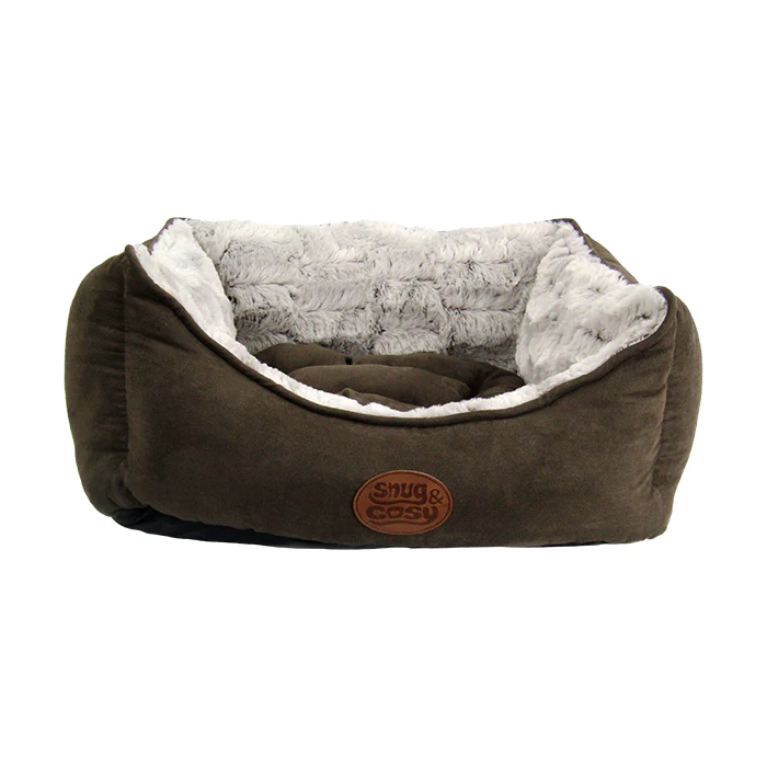 Snug & Cosy Novara Brown Rectangular Dog Bed