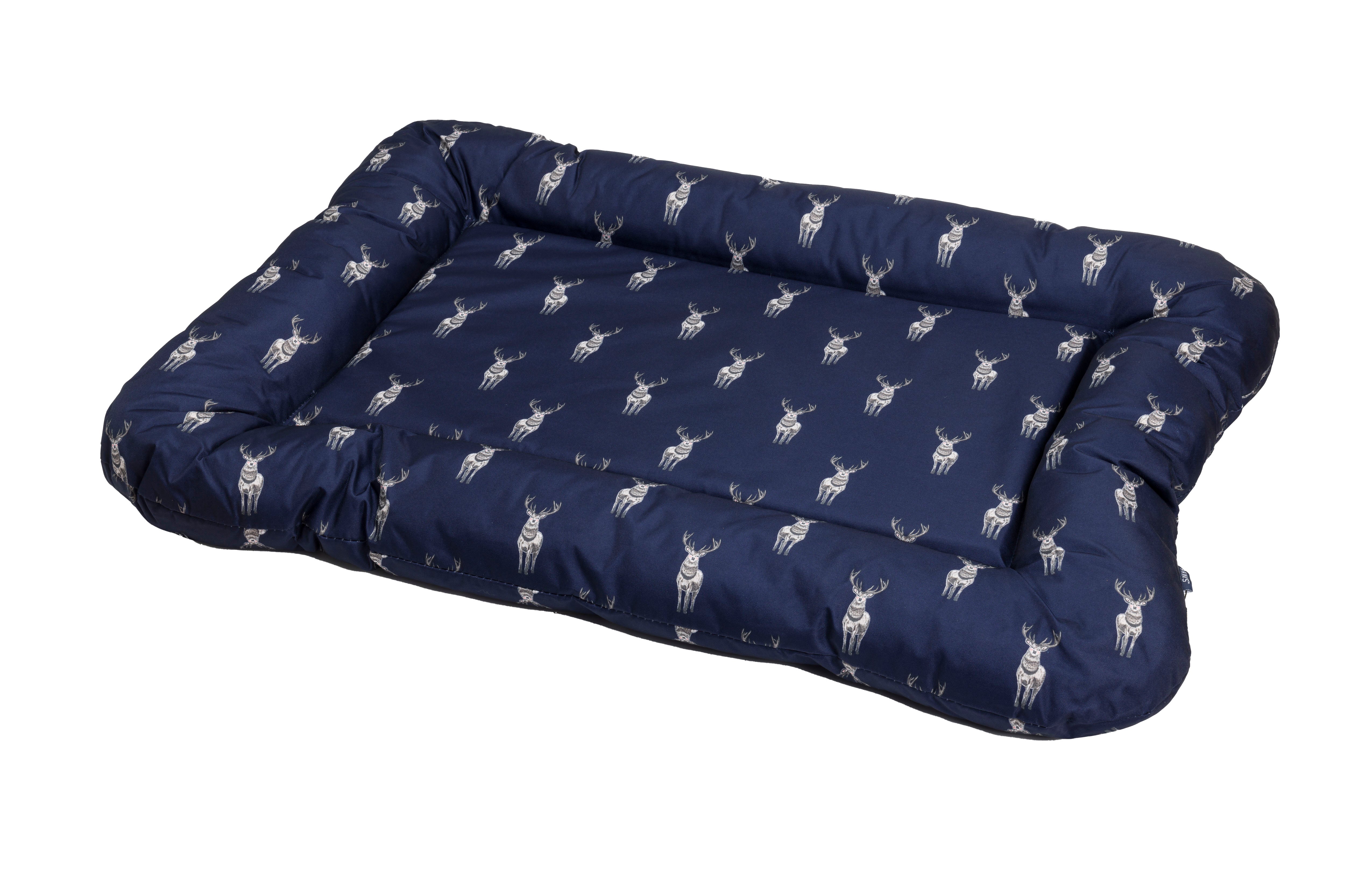 House of Paws Navy Stag Oval Water Resistant Mat