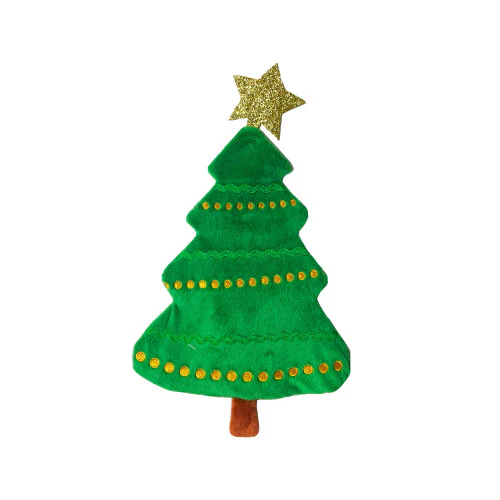 Happy Pet Flat Crinkle Christmas Tree Dog Toy
