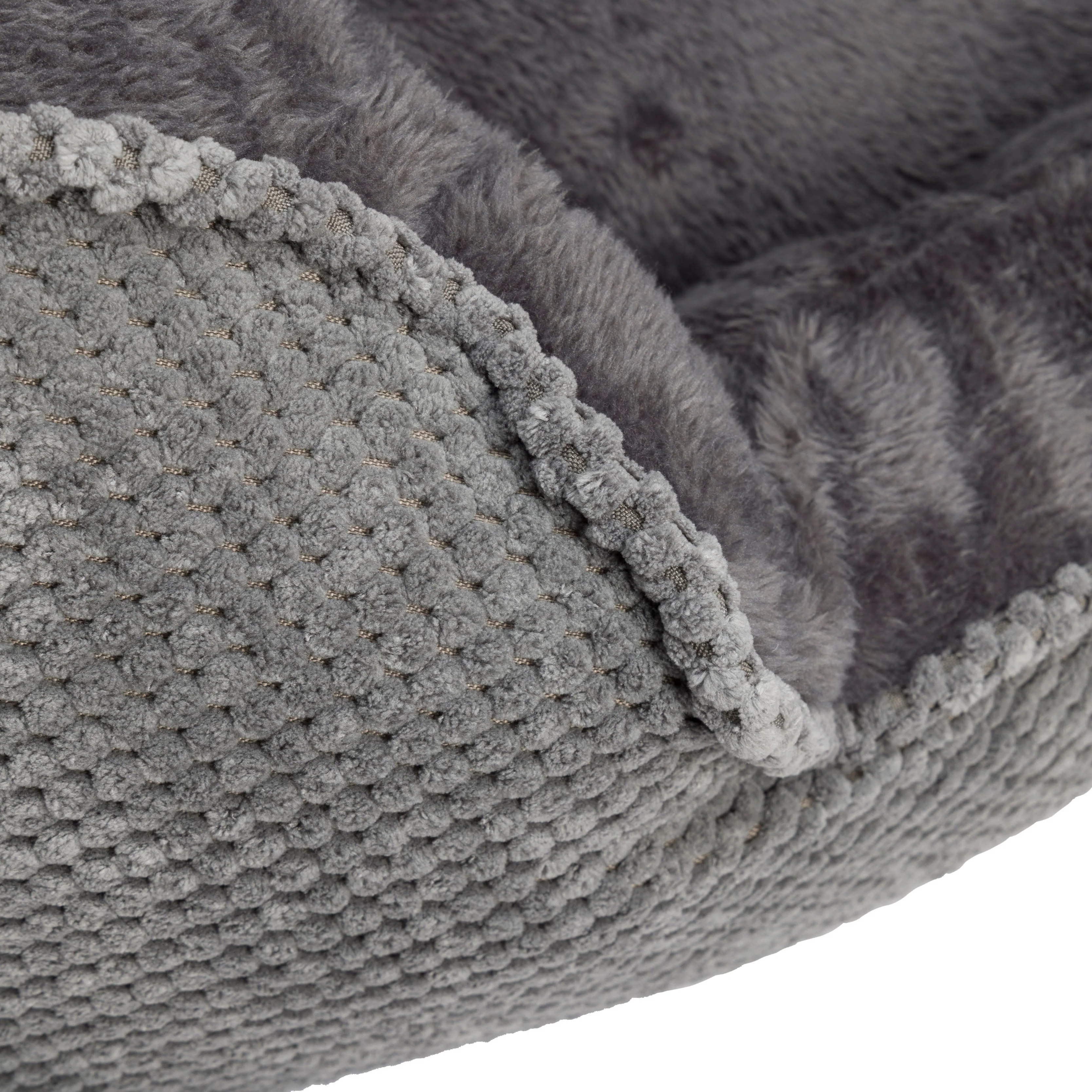 House of Paws Grey Cord Snuggle Dog Bed