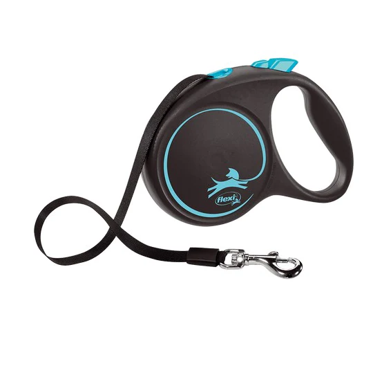 Flexi Lead Black Design Large Tape 5m Blue