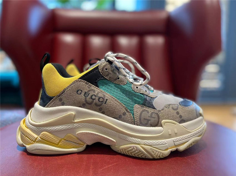 gucci x balenciaga the hacker project triple s beige sneakers every designers.ru