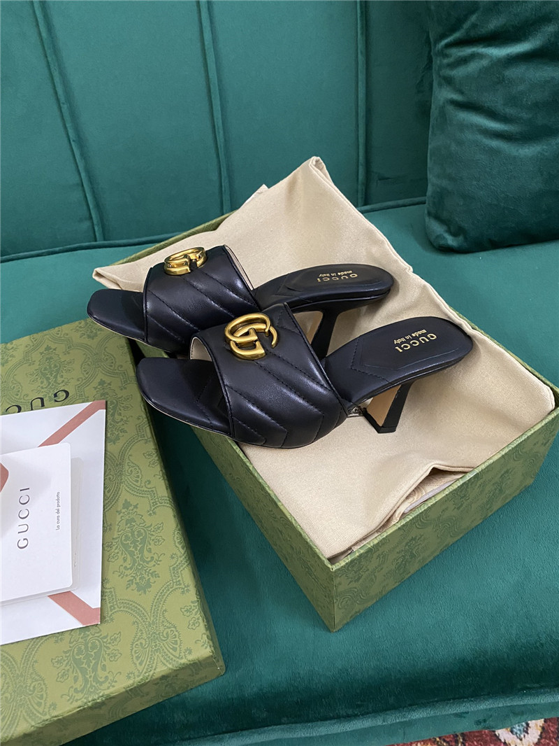 gucci diamond lozenge chunky heel slippers Sell online Best Quality ...