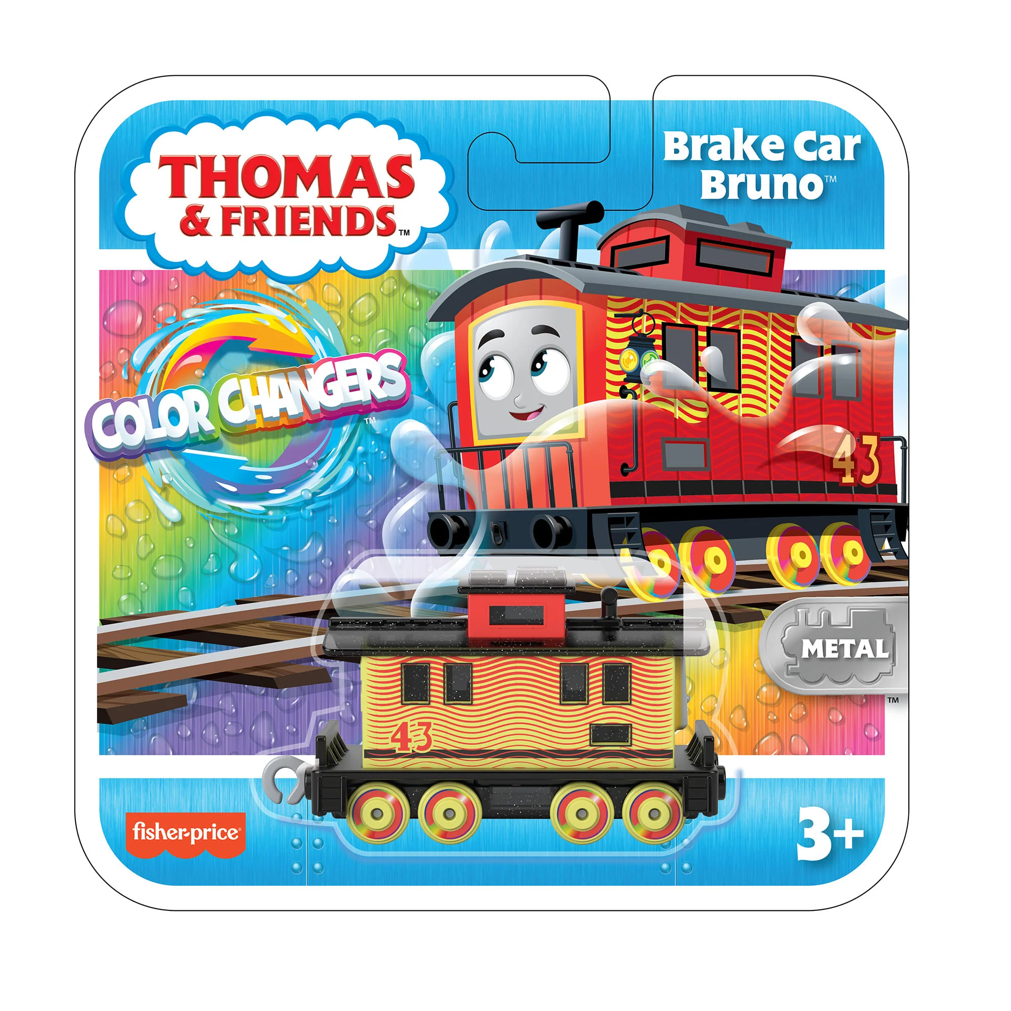 Thomas & Friends Color Changers Neon Brake Car Bruno Diecast Metal Push-Along Toy Vehicle