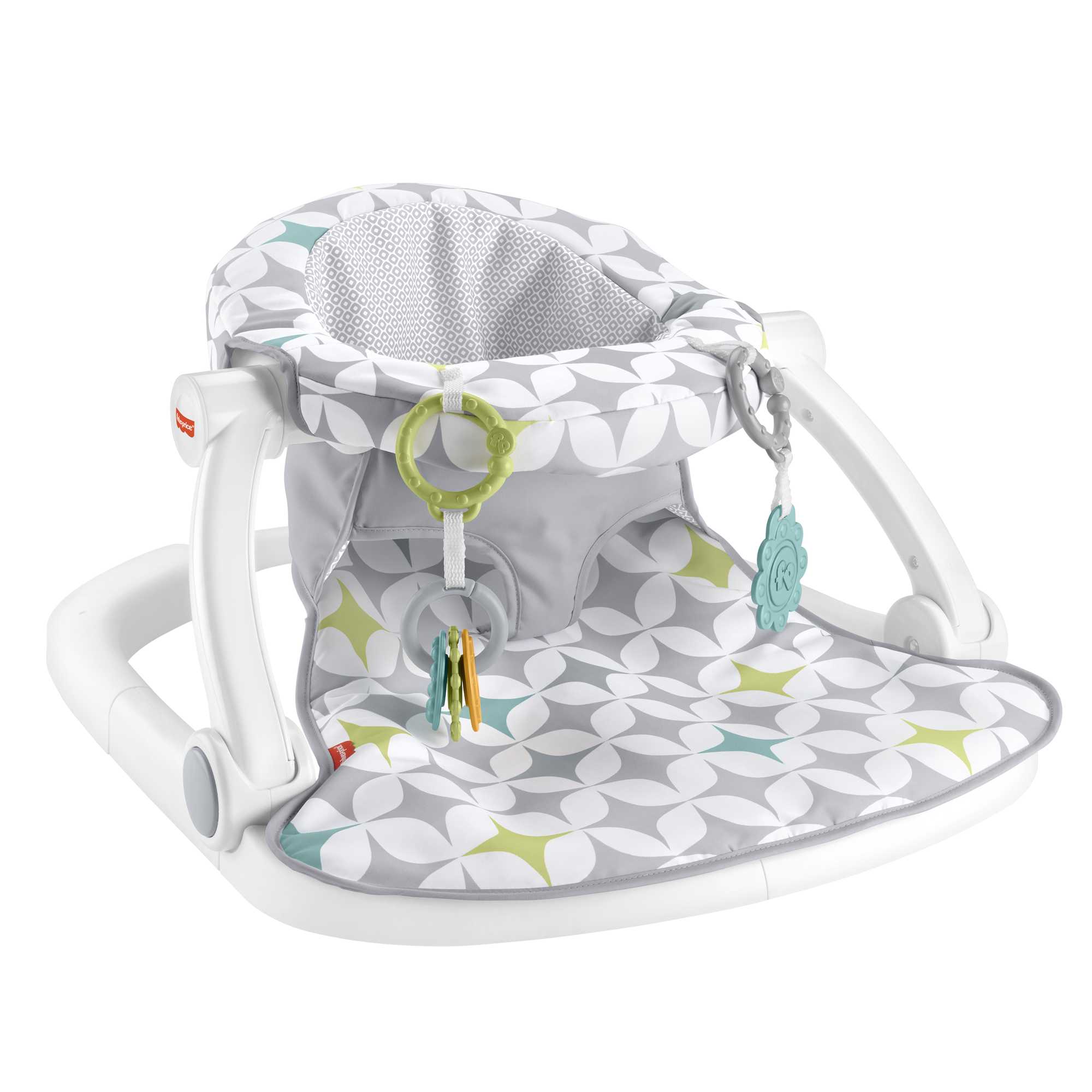 Fisher-Price Sit-Me-Up Floor Seat Portable Baby Chair With 2 Toys, Starlight Bursts