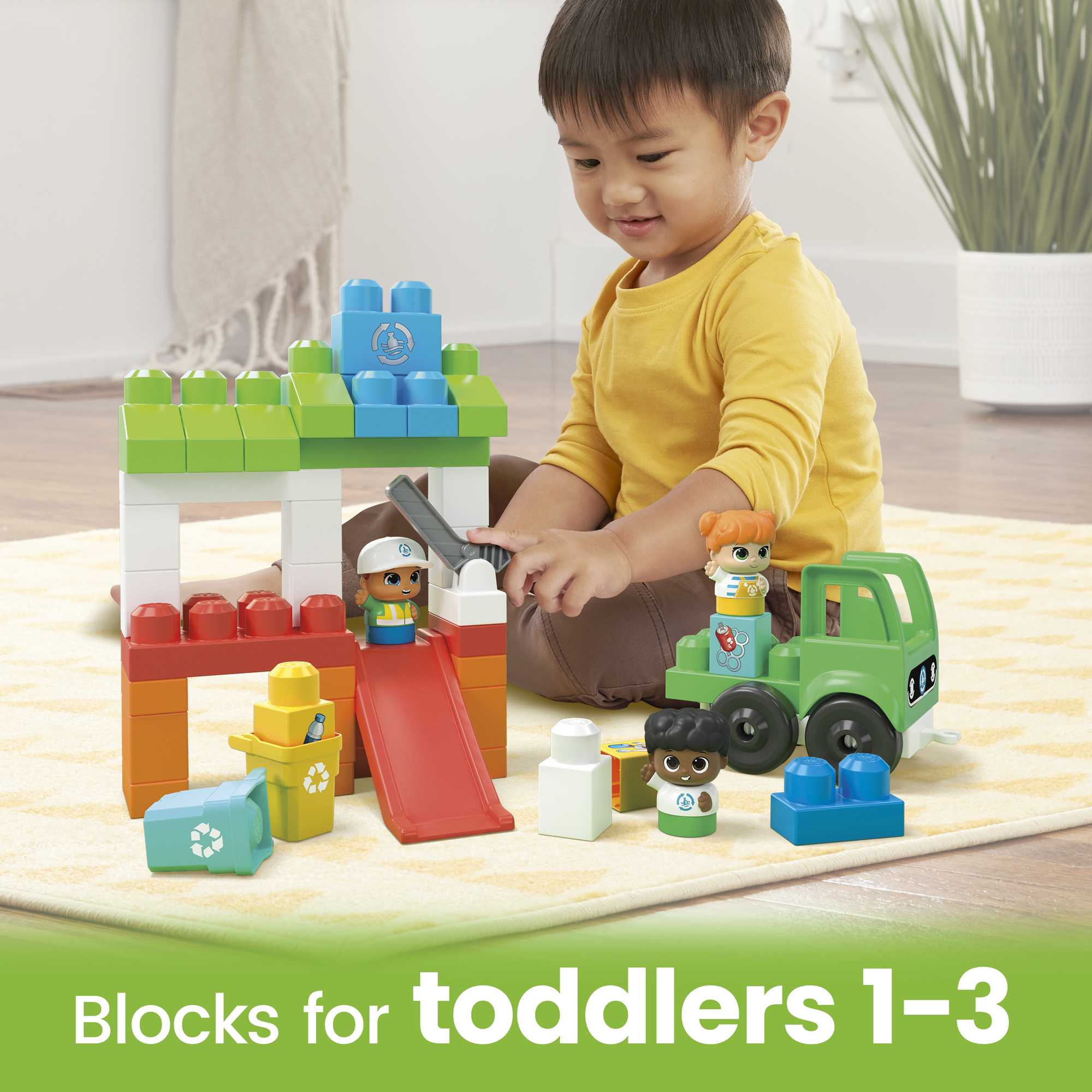 MEGA BLOKS Green Town Ocean Time Clean Up Building Toy Blocks (70 Pieces) For Toddler