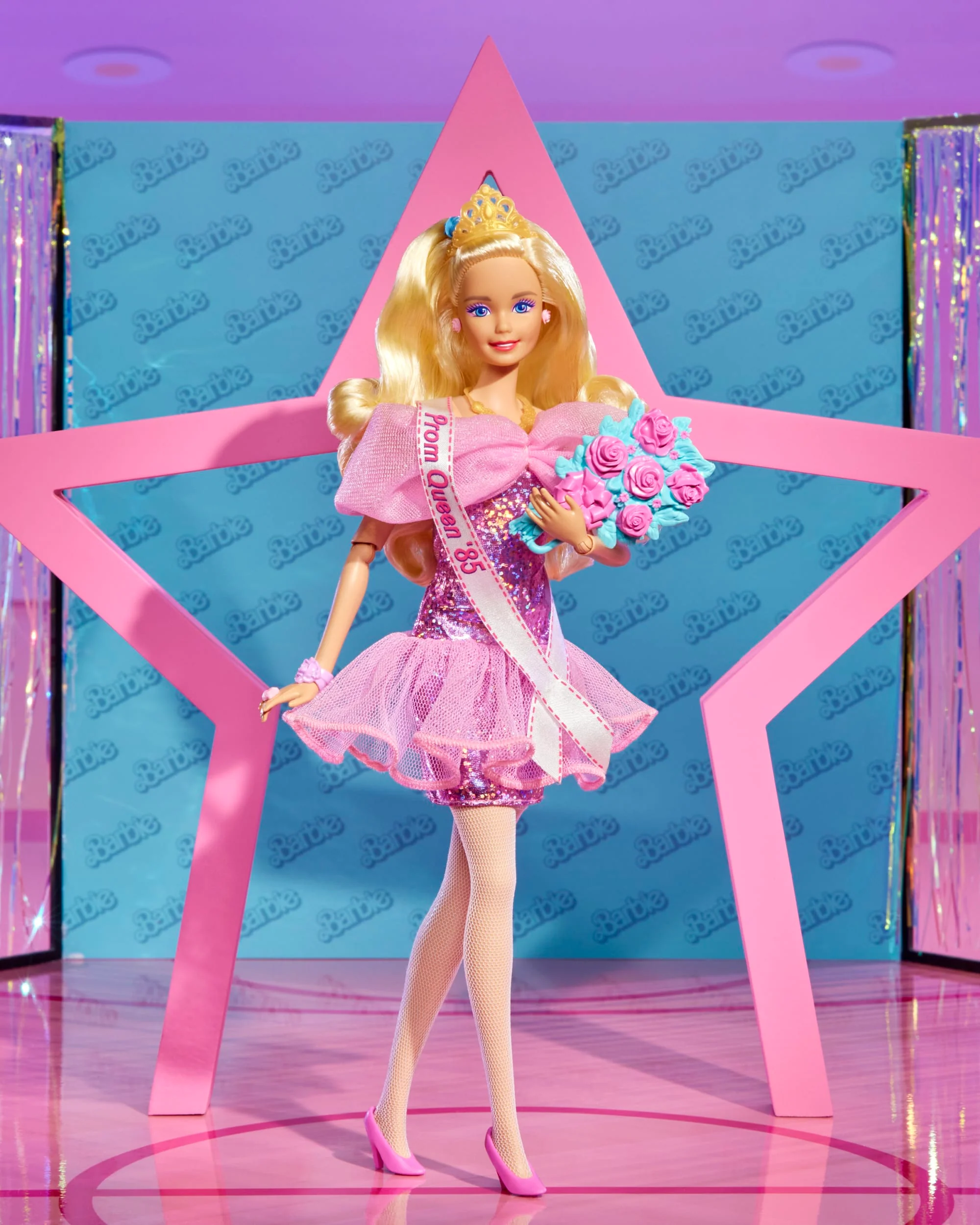 Barbie Doll, Curly Blonde Hair, 80s-Inspired Prom Night, Barbie Rewind Series, Prom Queen, Nostalgic Collectibles And Gifts