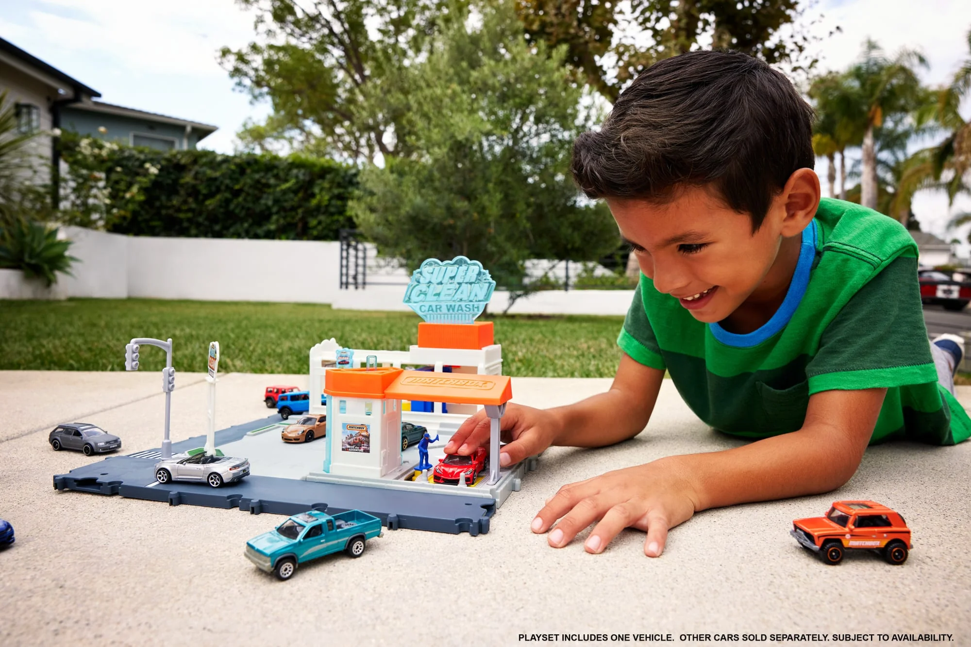 Matchbox Cars Playsets, Super Clean Carwash With 1 Matchbox Car