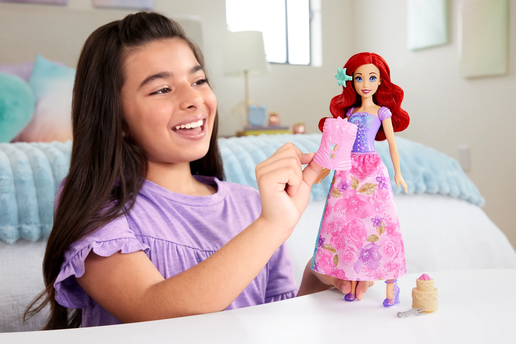 Disney Princess Spin & Reveal Ariel Fashion Doll & Accessories With 11 Surprises