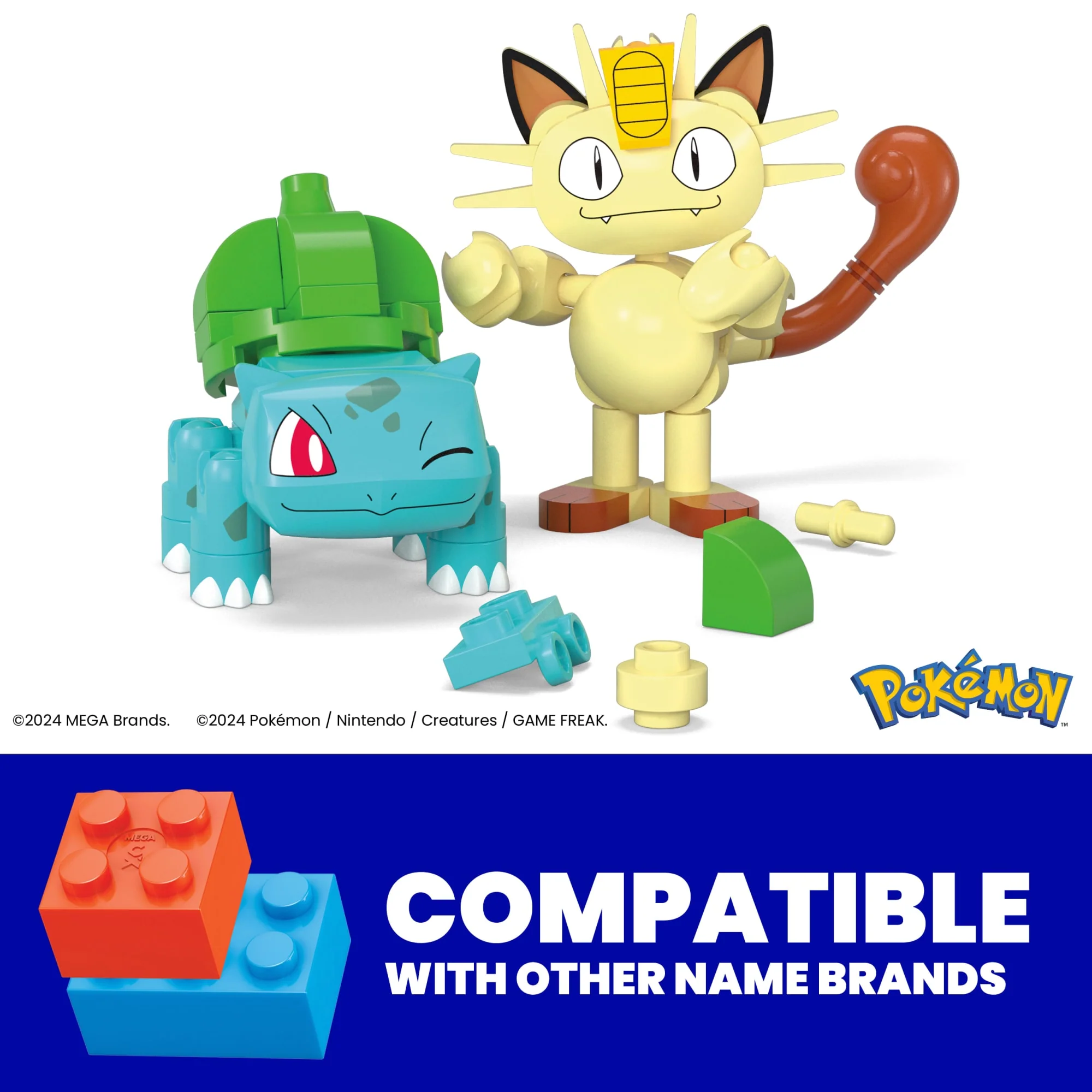 MEGA Pokémon Poké Ball 2-Pack Building Toy Kits With 2 Action Figures (60 Pieces) For Kids
