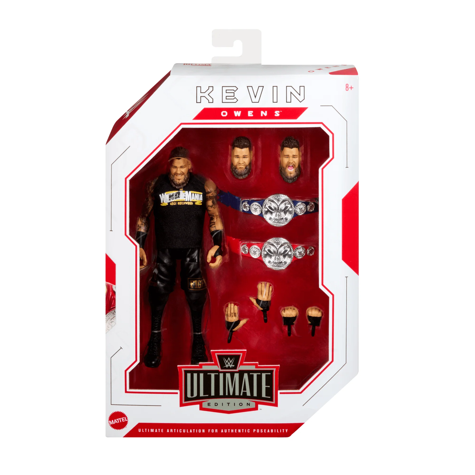 WWE Ultimate Edition Kevin Owens Action Figure & Accessories Set, 6-Inch Collectible, 30 Articulation Points