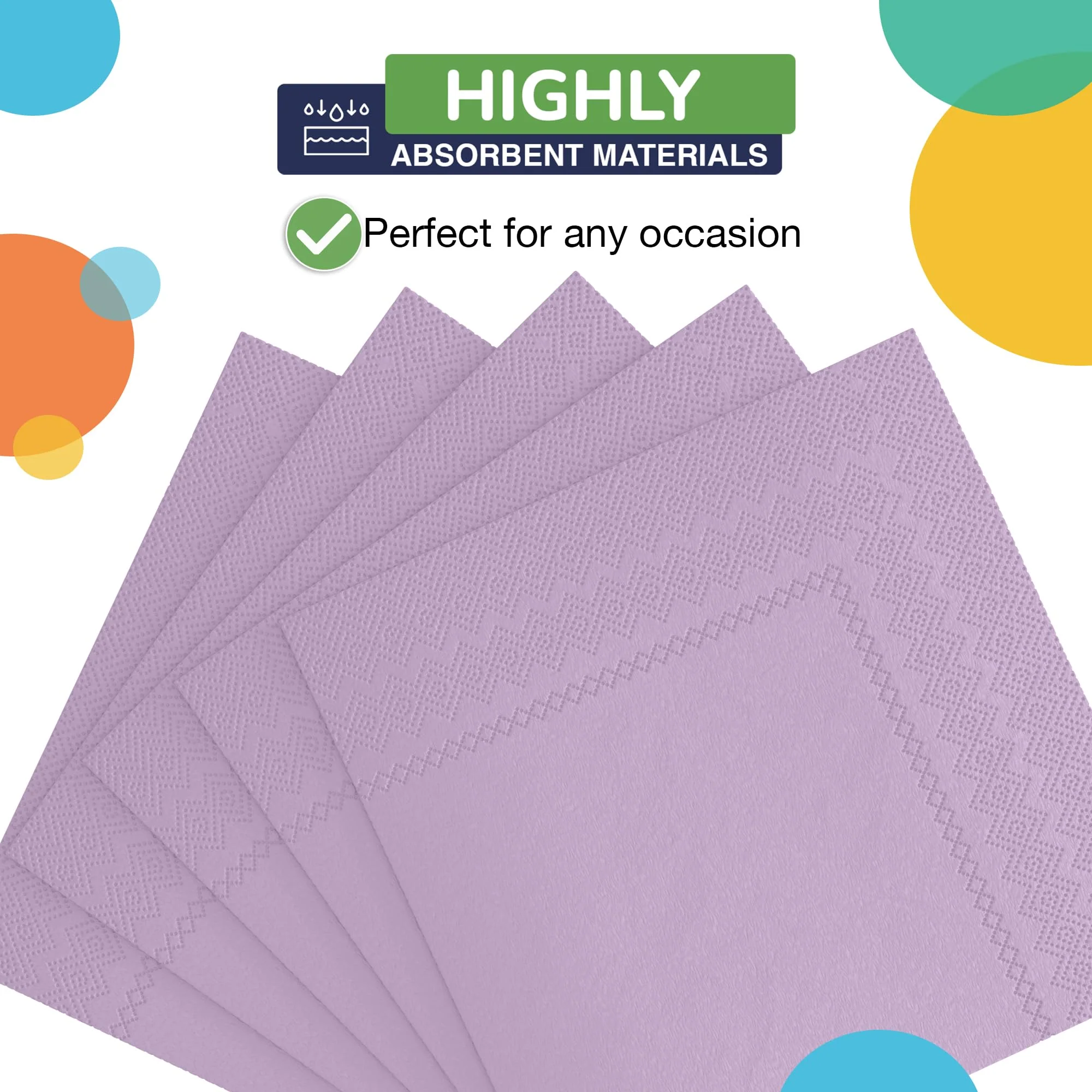 Lavender Beverage Napkins | 50 Count