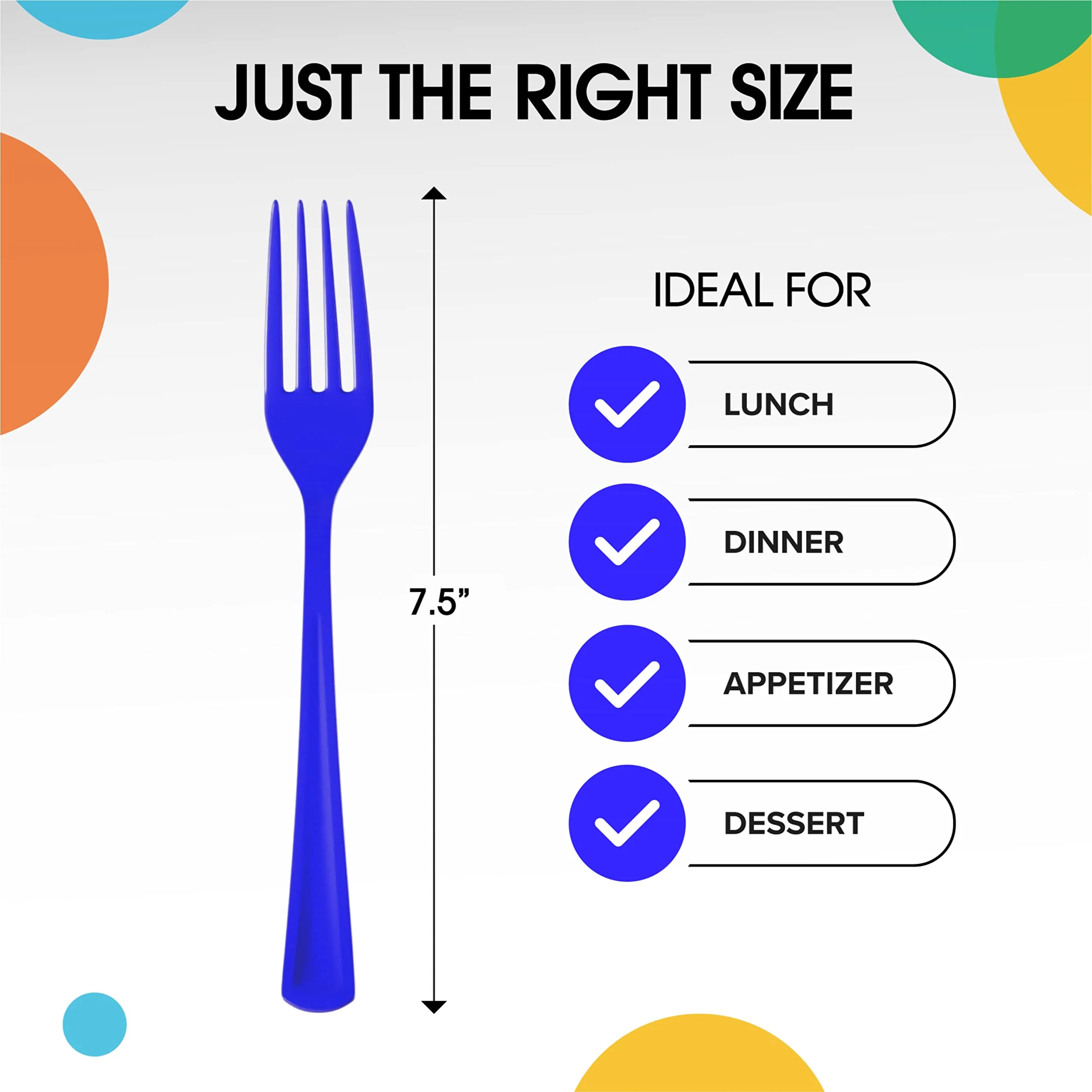 Heavy Duty Dark Blue Plastic Forks | 50 Count