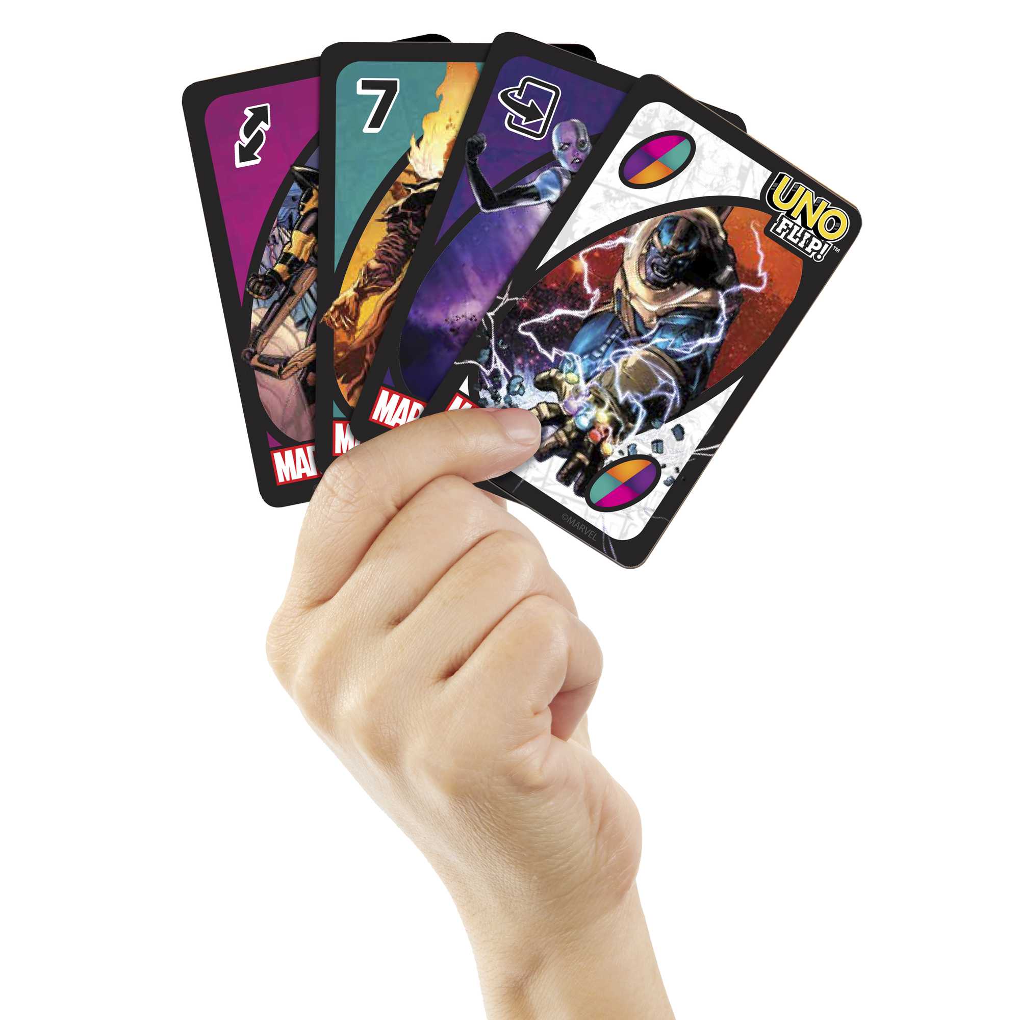 UNO Flip Marvel Matching Card Game For 7 Year Olds & Up
