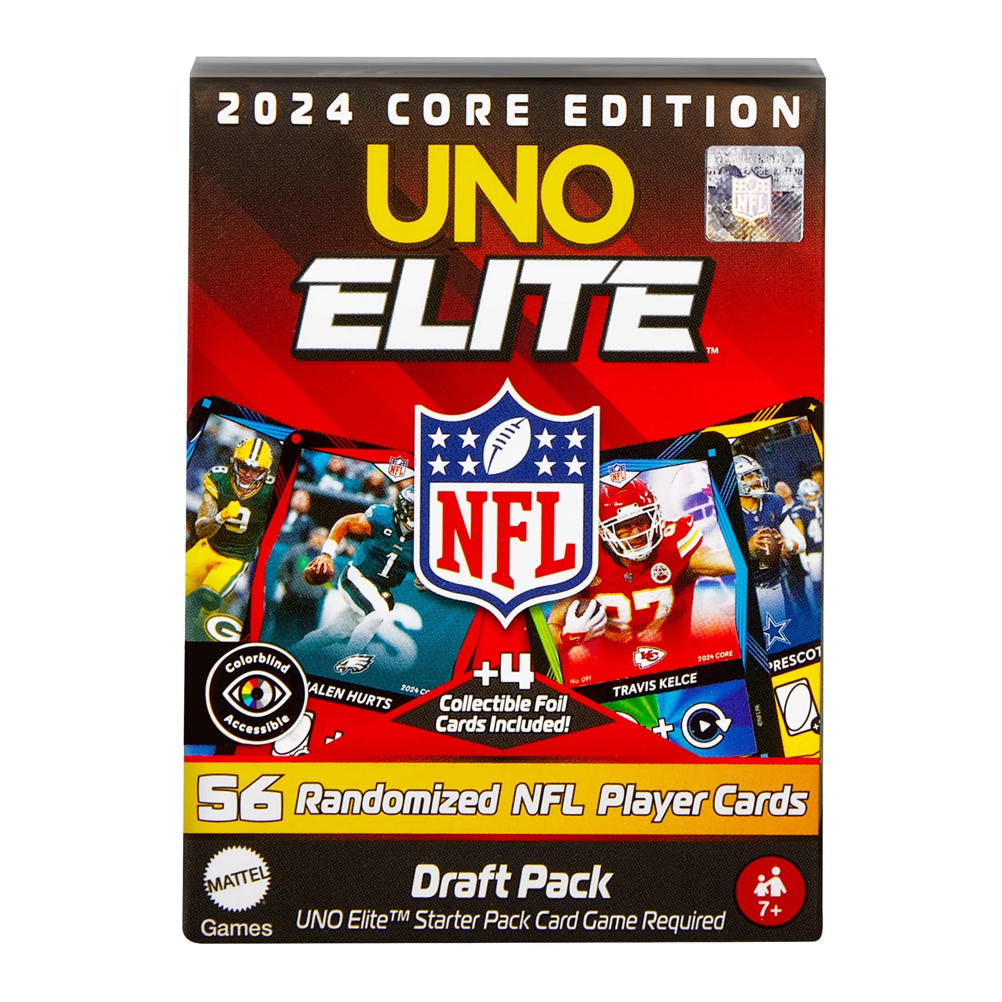 UNO Elite NFL Draft Pack Cards With 4 Surprise Collectible Foil Cards (Players May Vary)