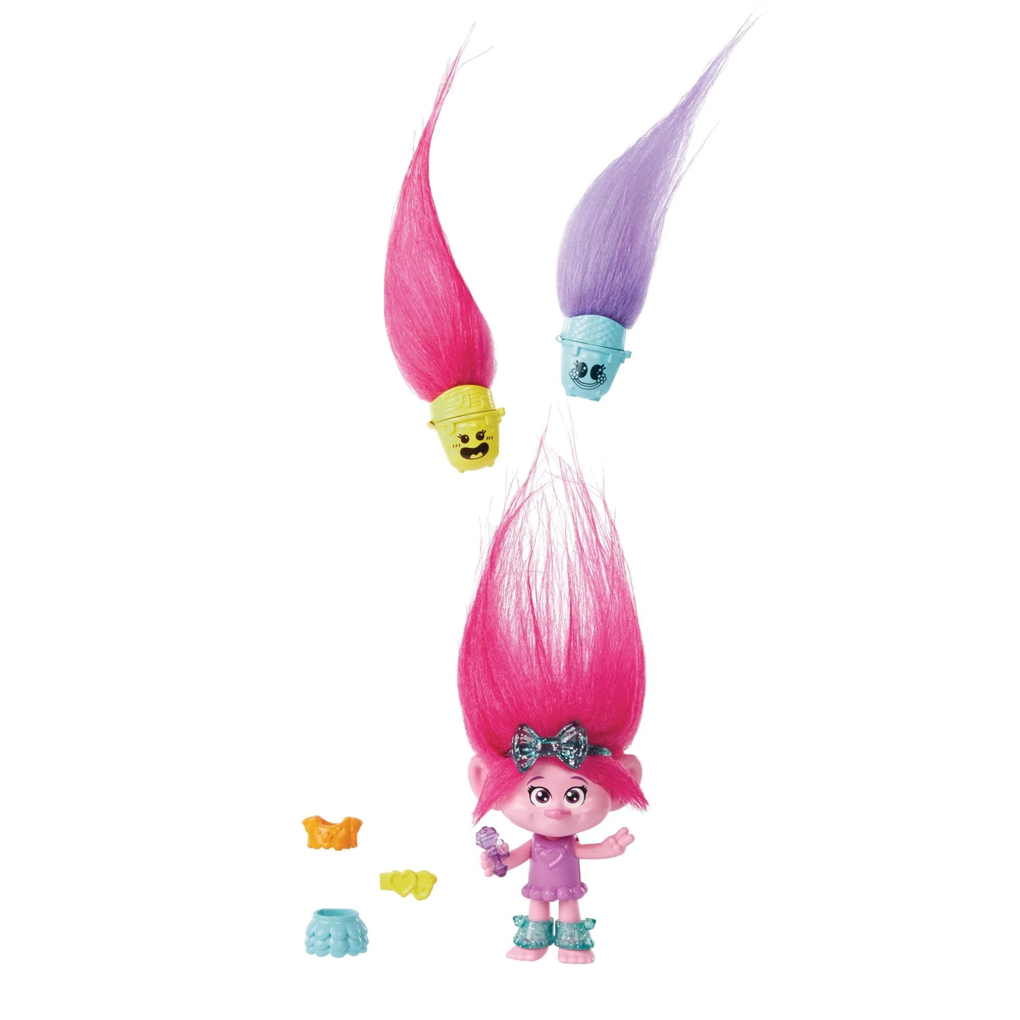 Dreamworks Trolls Band Together Hair Pops Queen Poppy Small Doll & Accessories, Toys inspired By The Movie
