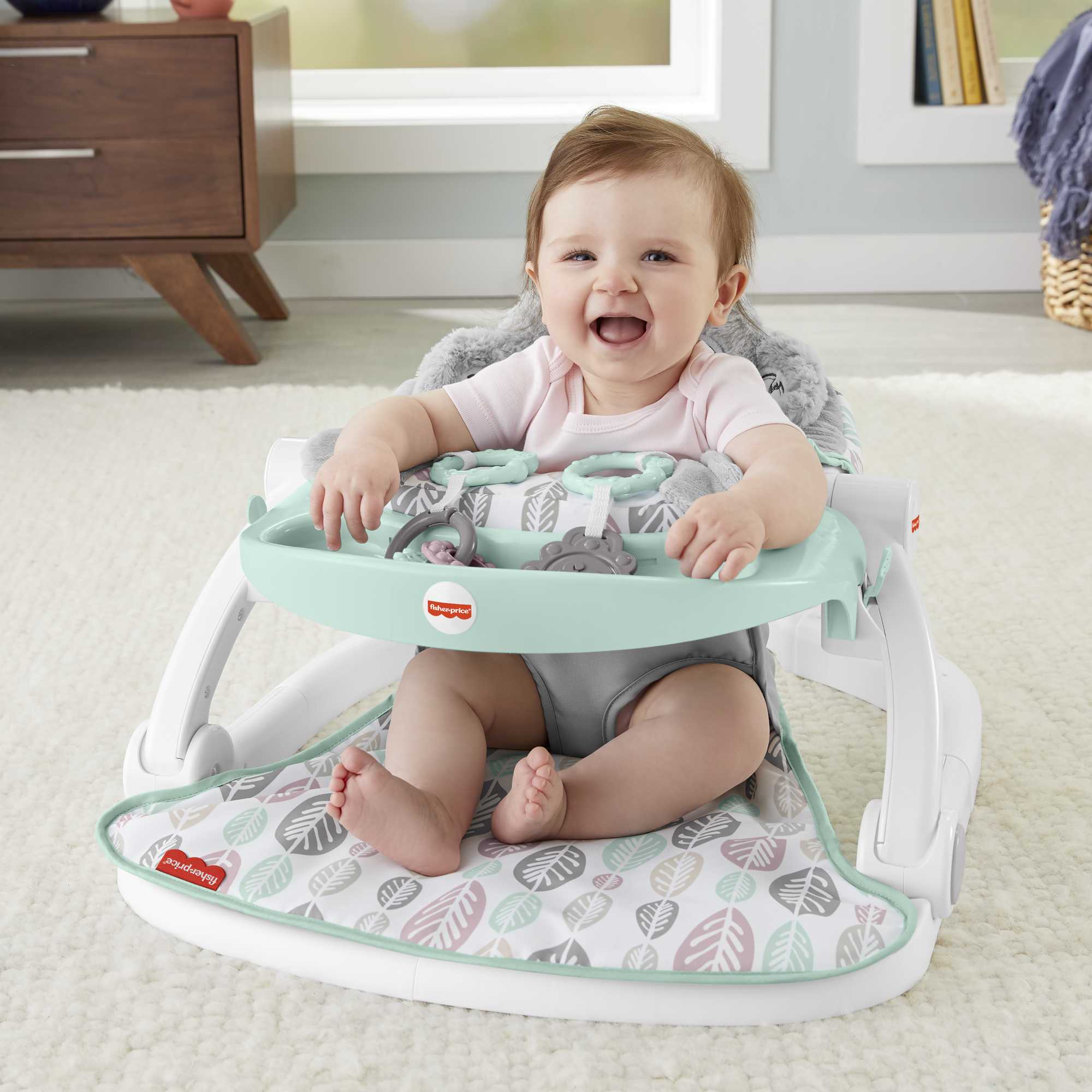 Fisher-Price Sweet Snugamonkey Sit-Me-Up Floor Seat With Tray