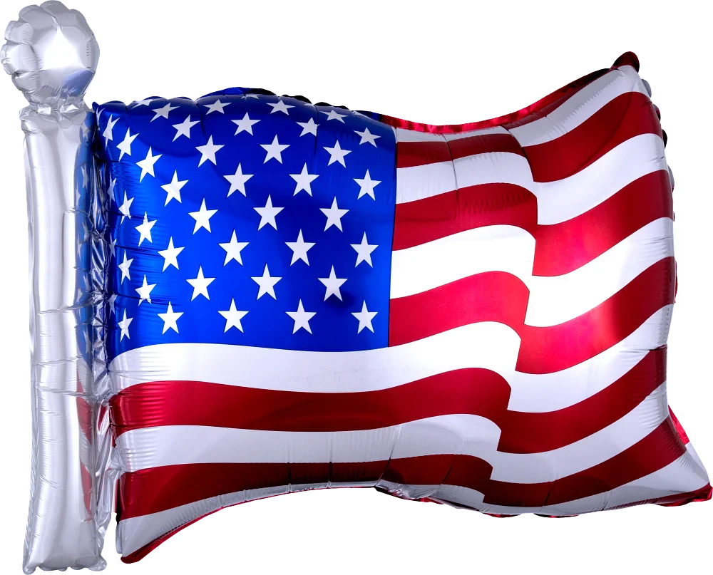 Anagram Patriotic American Flag Shaped 27 inch Foil Balloon 1ct