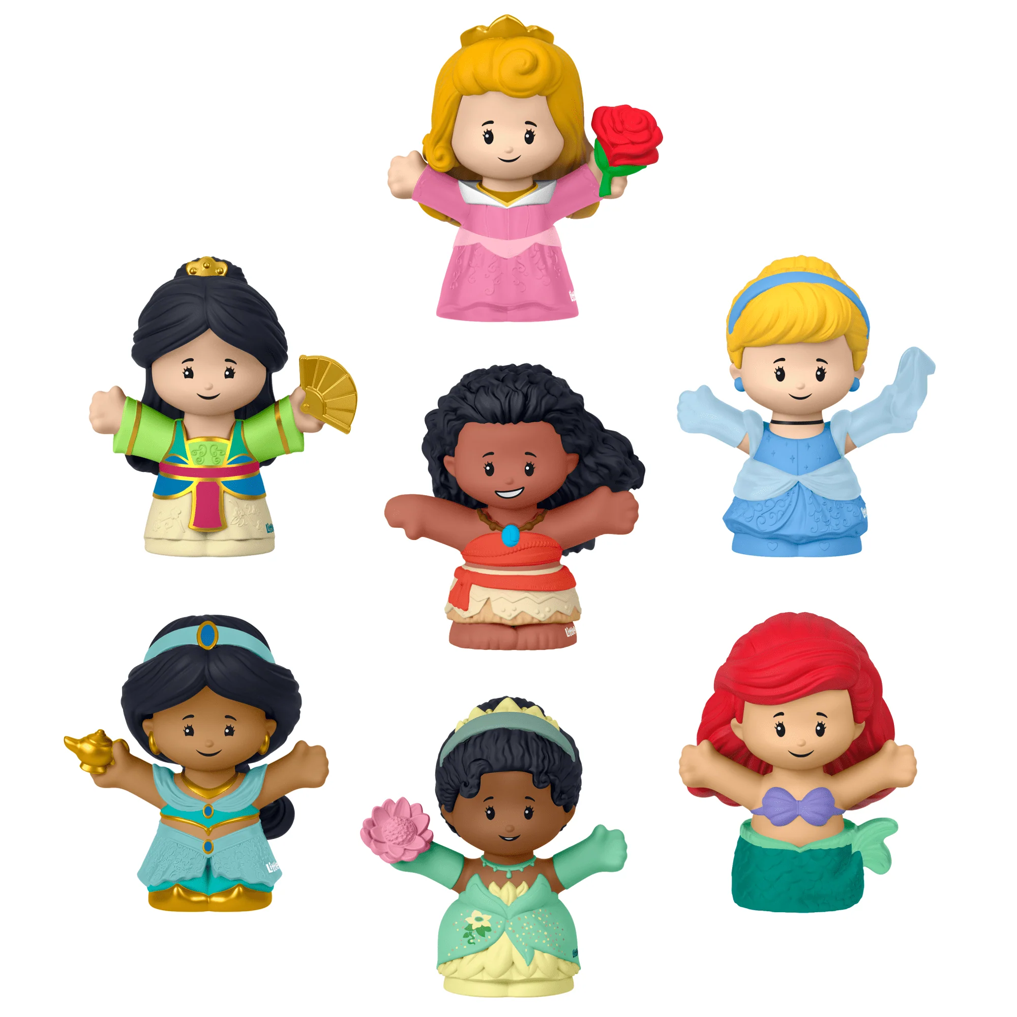 Fisher-Price Little People Disney Princess Toys, 7-Figure Pack For Toddlers And Preschool Kids
