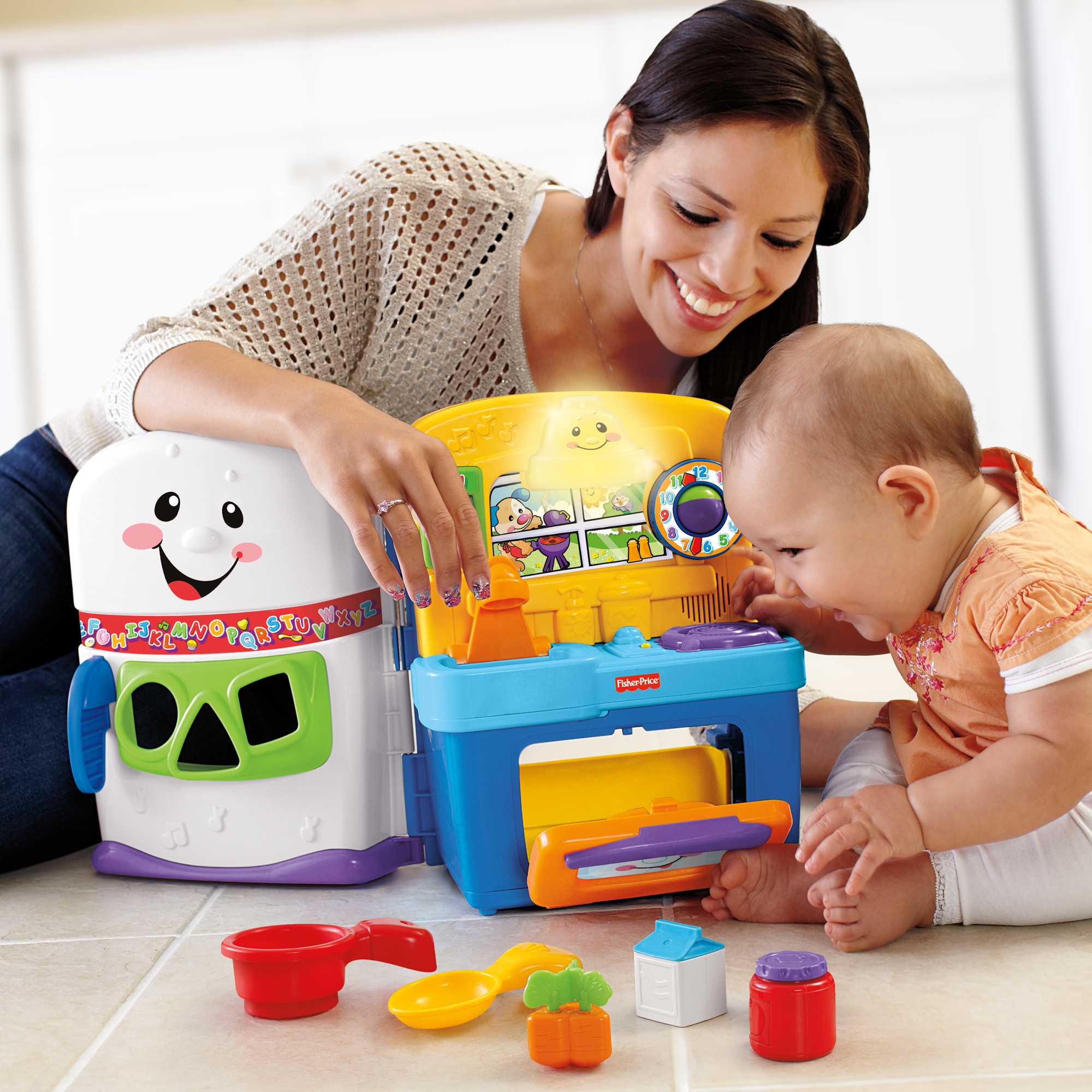 Fisher-Price Laugh & Learn Learning Kitchen Toddler Playset With Music Lights & Bilingual Content