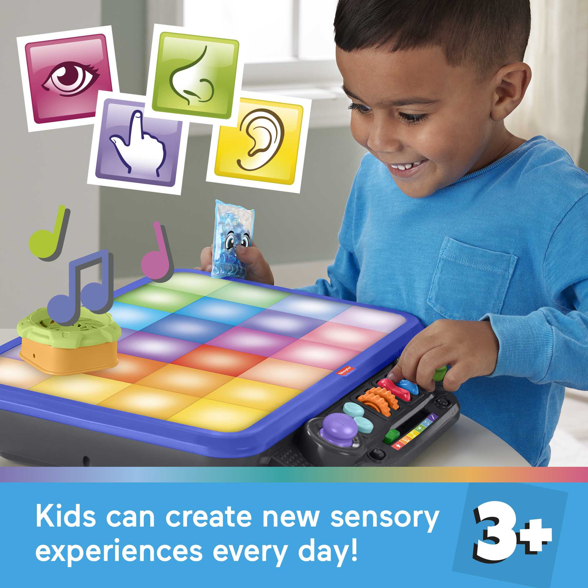 Fisher-Price Sensory Bright Light Station, Electronic Learning Activity Table For Preschool Sensory Play