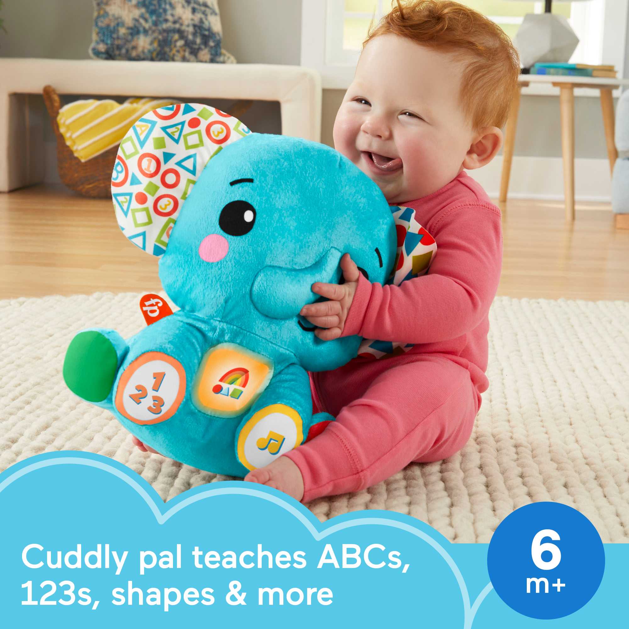 Fisher-Price Lights & Learning Elephant Musical Plush Toy