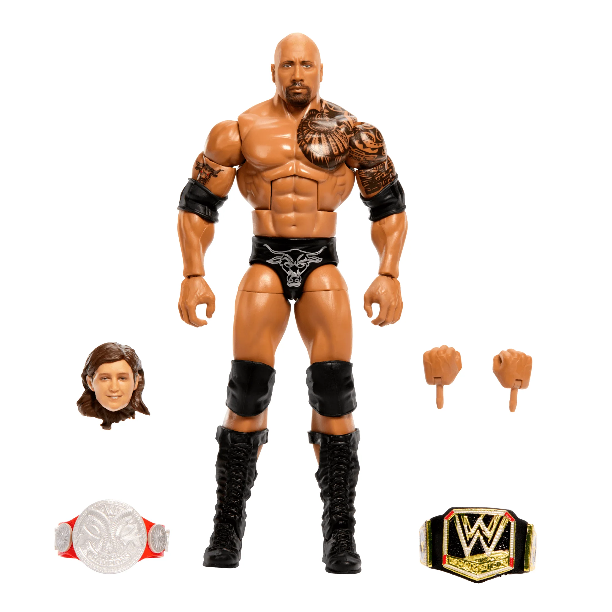 WWE Wrestlemania Elite Collection The Rock Action Figure With Build-A-Figure