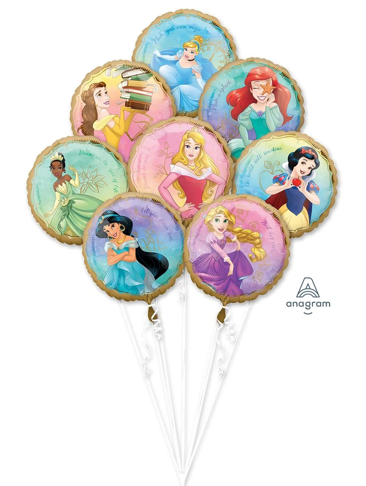 Anagram Disney Princess Foil Balloon Bouquet 8ct